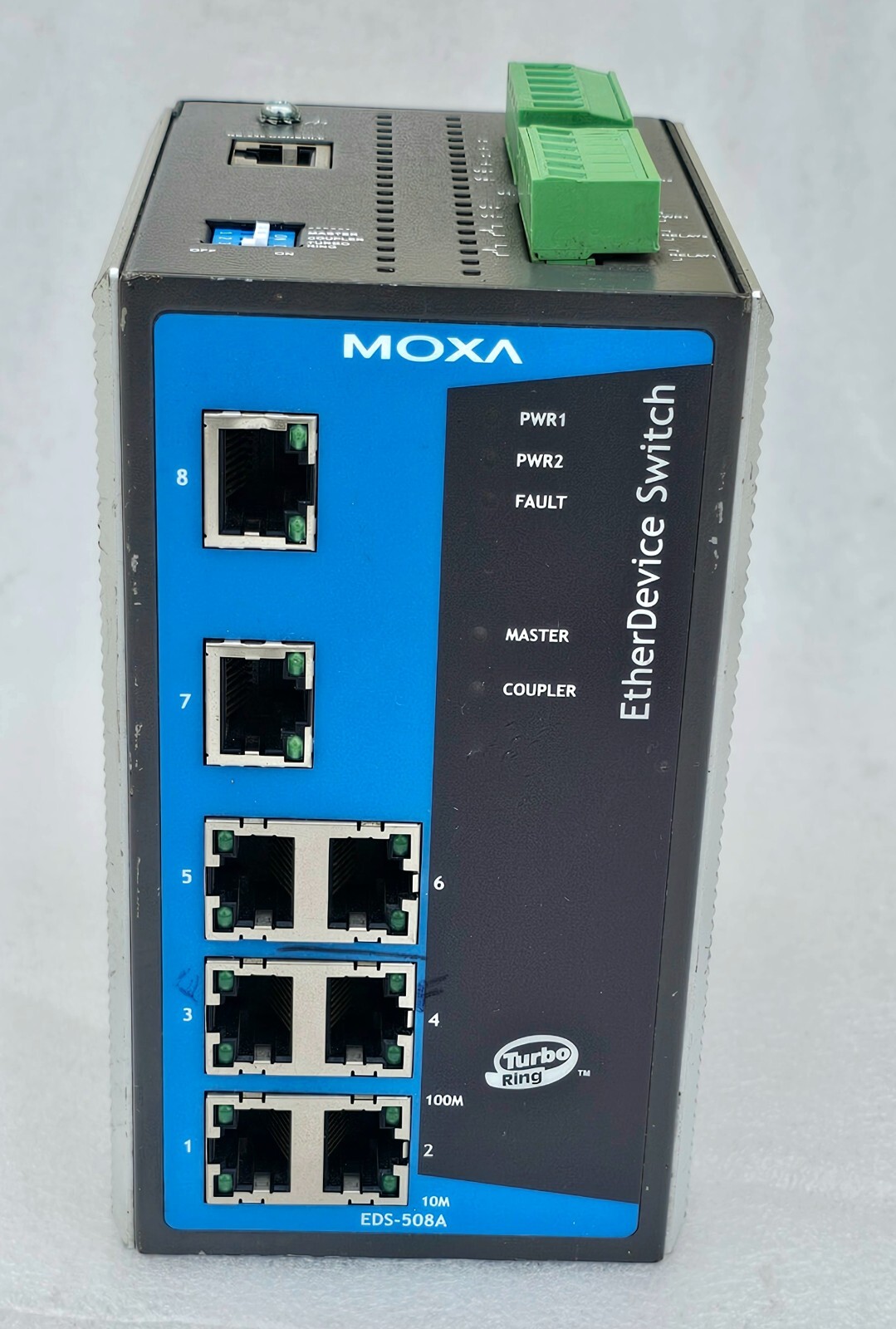 MOXA MODEL EDS-508A , 8 PORT , 508 SERIES INDUSTRIAL ETHERDEVICE SWITCH