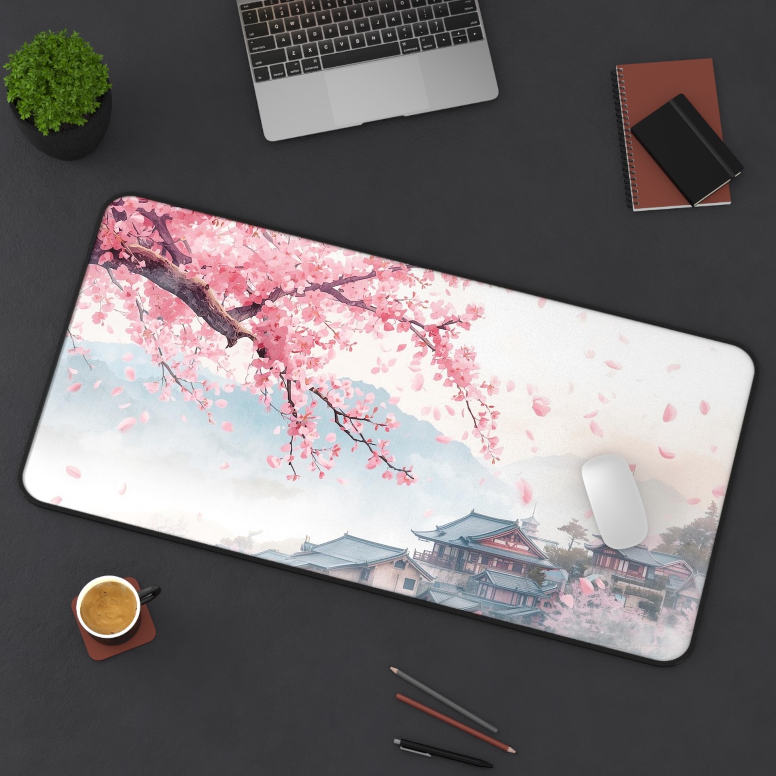 Japanese Cherry Blossom Landscape Desk Mat |  Mousepad