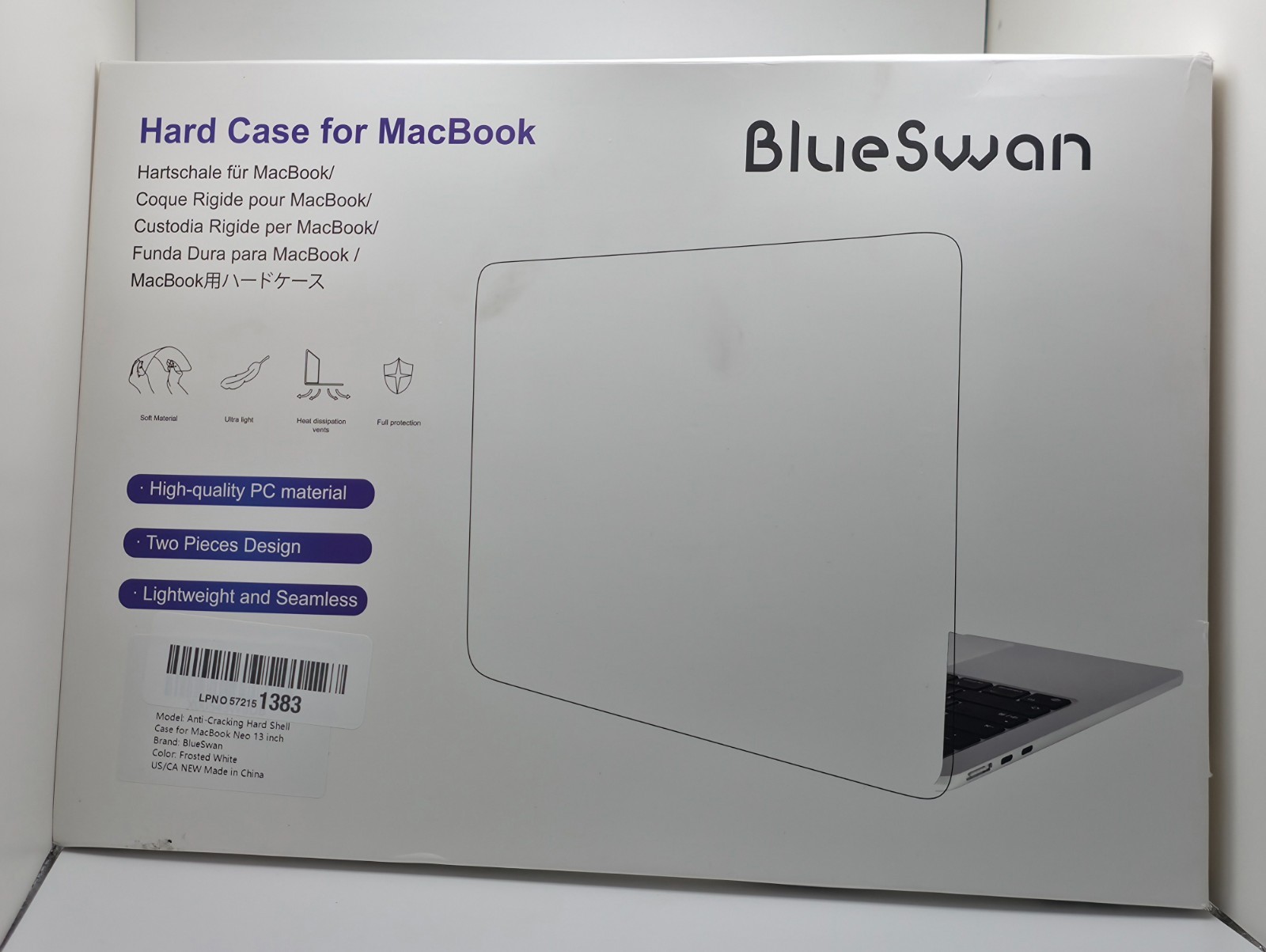BlueSwan for MacBook Neo Case 13 inch 2026 Release A3404 Clear Frosted