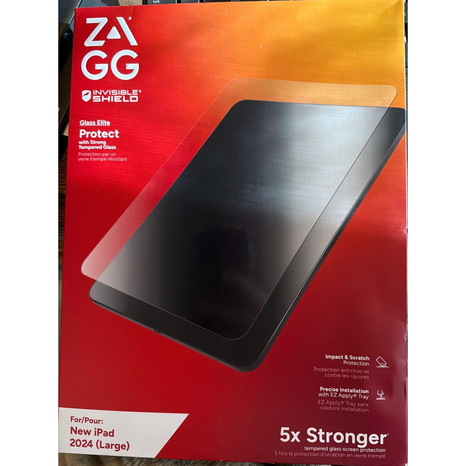 ZAGG Invisible Shield Glass Elite Screen Protector for New iPad 2024 Large