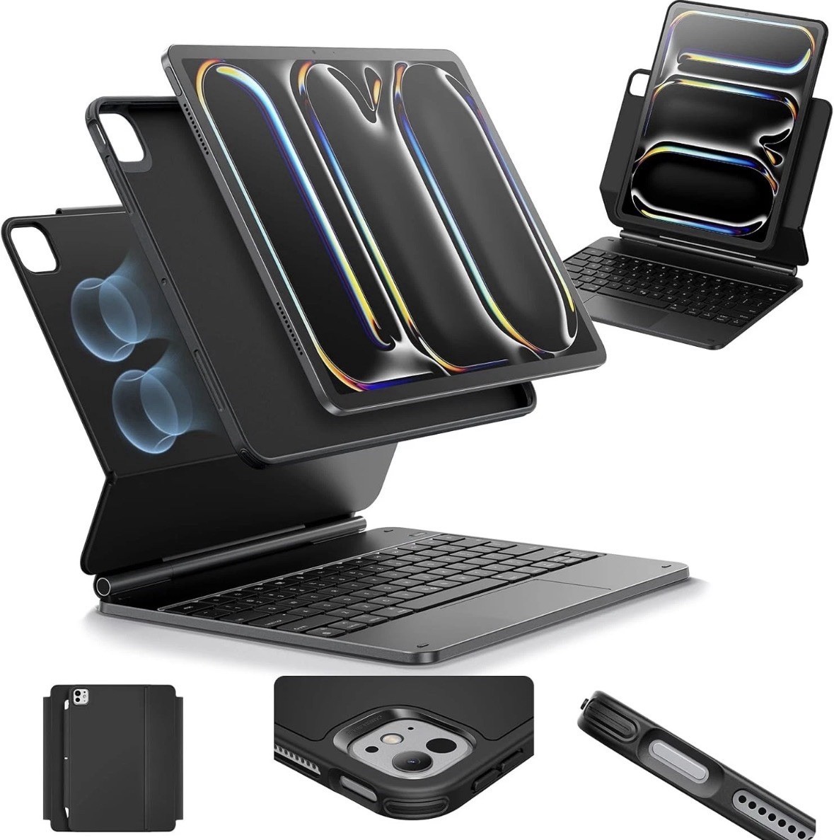 ESR Rebound 360 iPad Pro 11 M4 M5 2024 2025 Keyboard Case Magnetic Stand Black