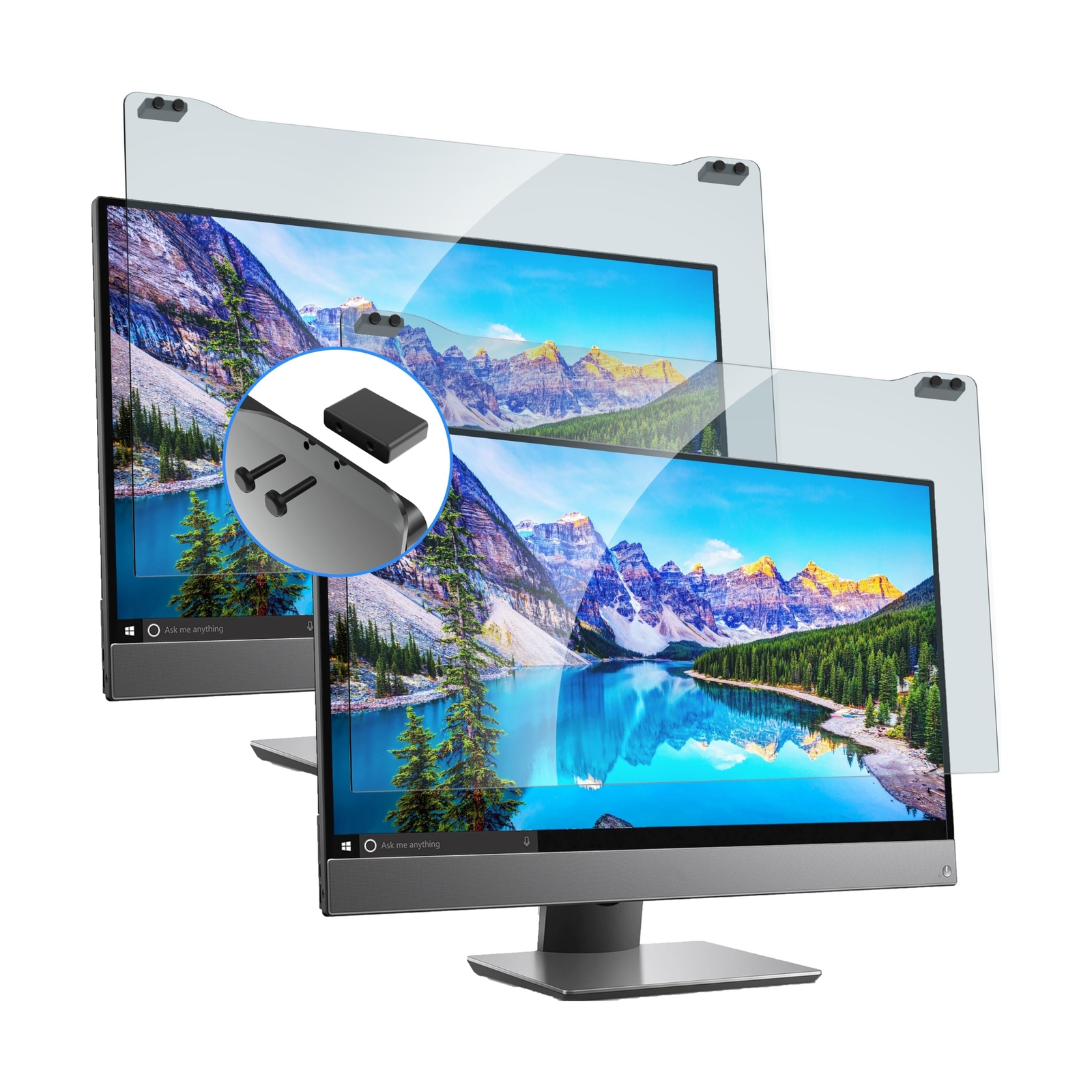 2 Pack 23-24 Inch Computer Screen Blue Light Blocker for Diagonal 23,23.6,23....