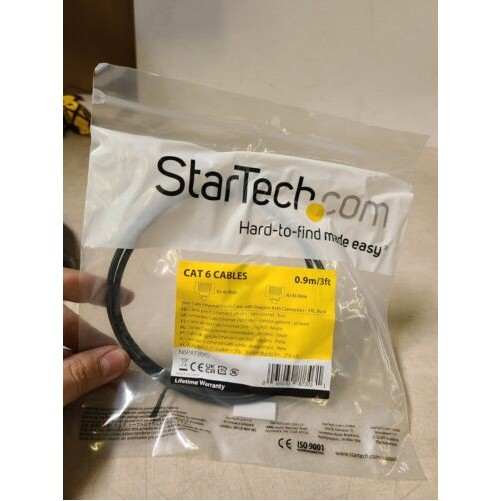 Startech N6PAT6BKS 6FT BLACK CAT6 ETHERNET CABLE SLIM SNAGLESS RJ45 UTP PATCH CA
