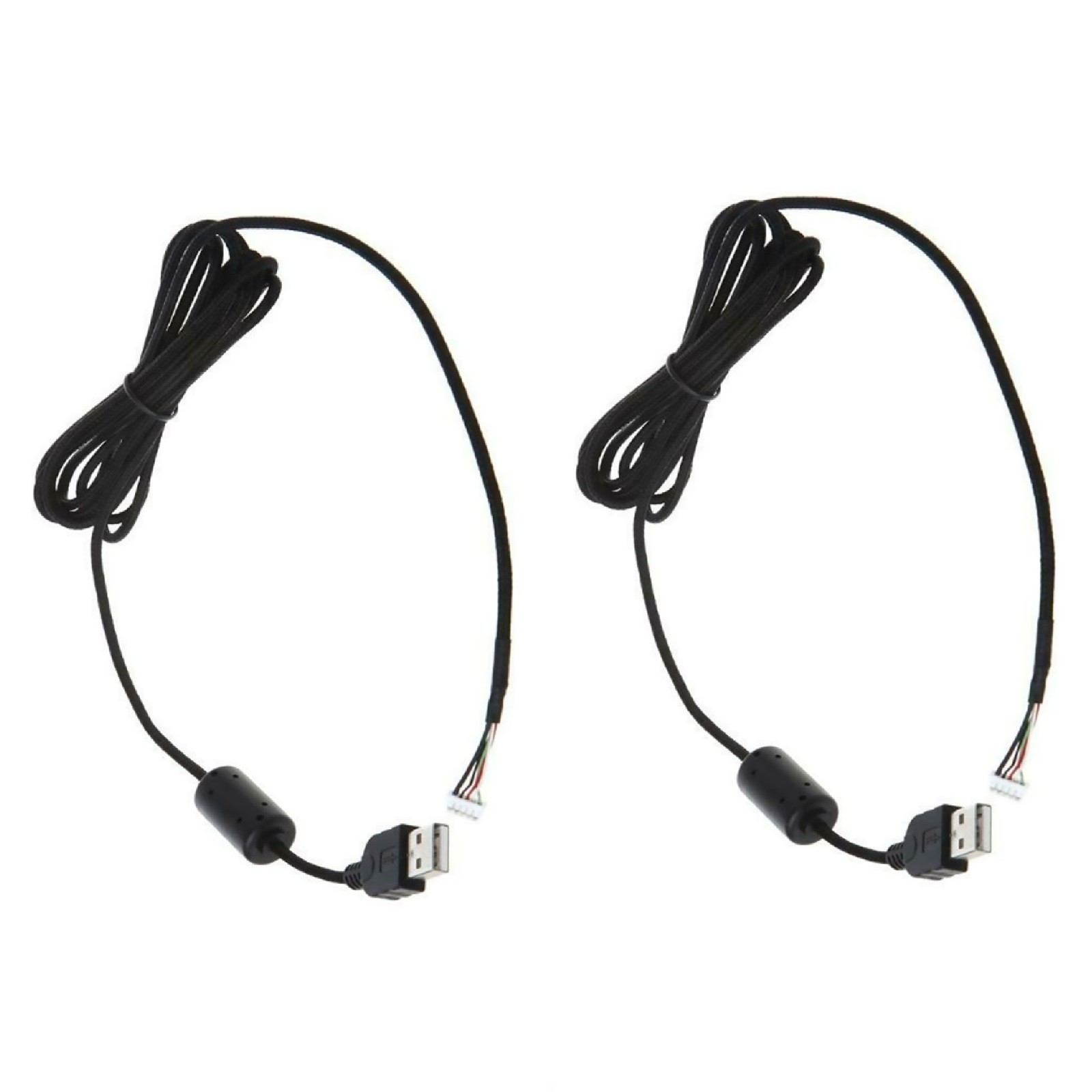 2Pcs Black 2.2m Mouse Mice USB Braided Cable Line Wire For Logitech G500 G500S*