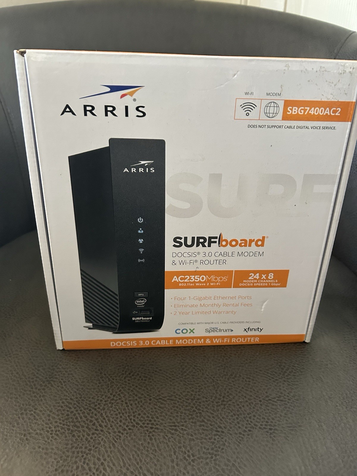ARRIS ‎SBG7600AC2 Cable Modem- Black Gaming Surfboard WiFi high speed gaming