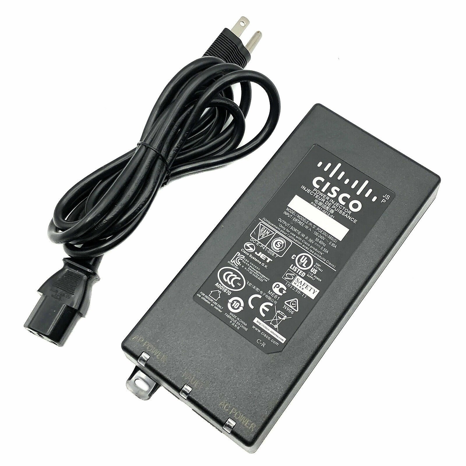 Original Cisco Meraki MA-INJ-4-US Power Injector 802.3at PoE 56V OEM