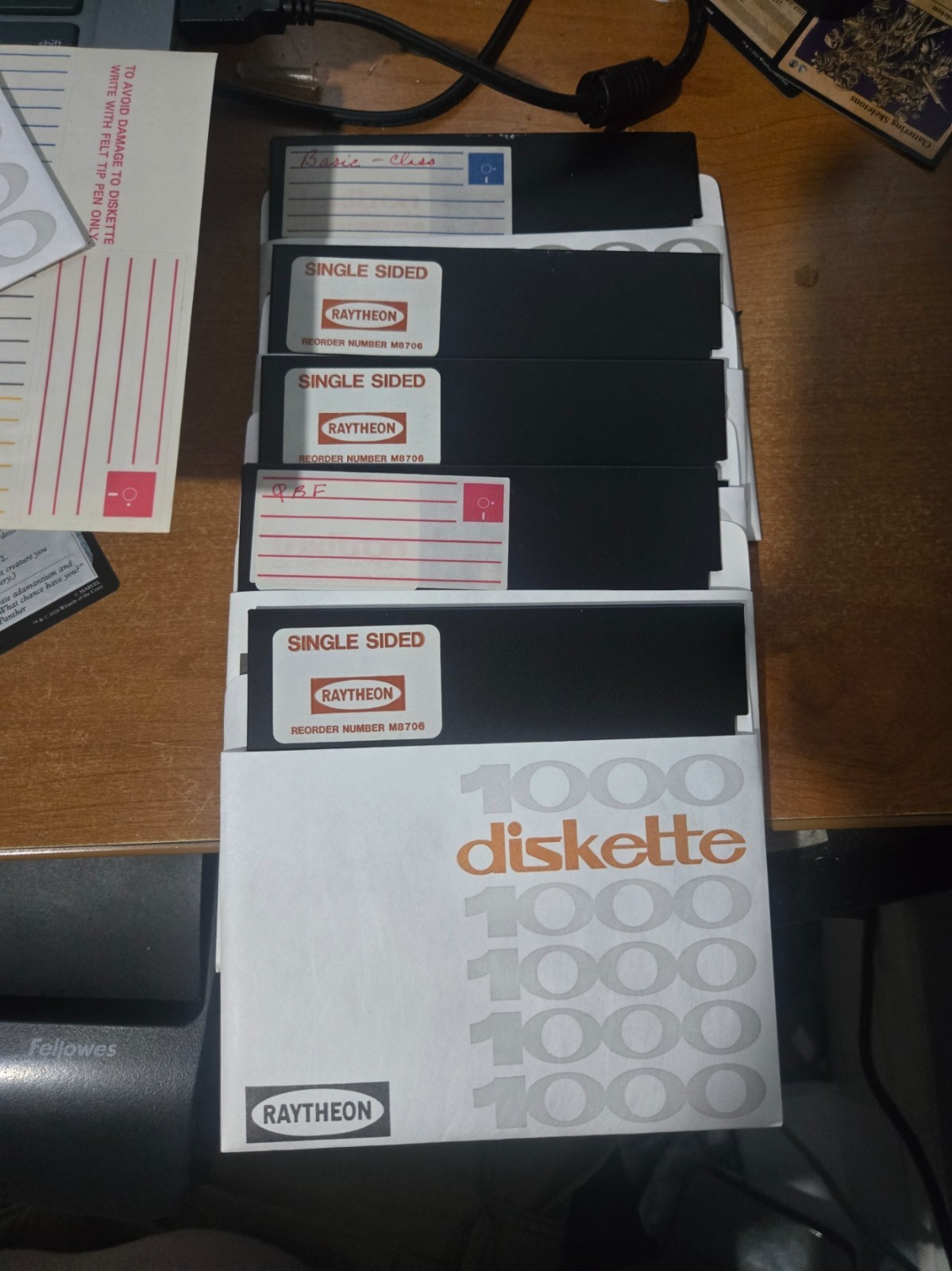 5 Raytheon 5.25 inch floppy diskettes