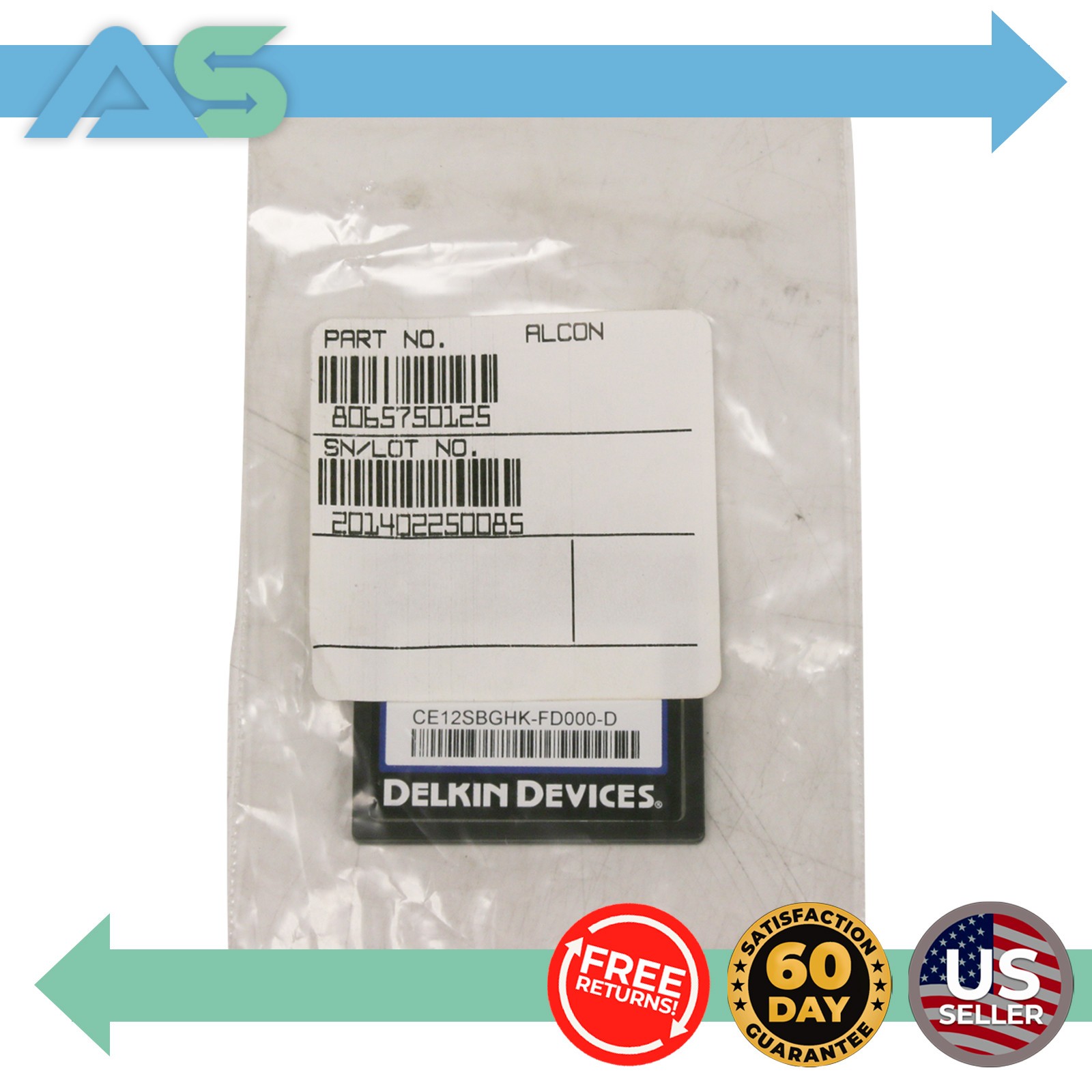 Delkin Devices CE12SBGHK-FD000-D Compact Flash Card 128MB | P/N 1793988-1406