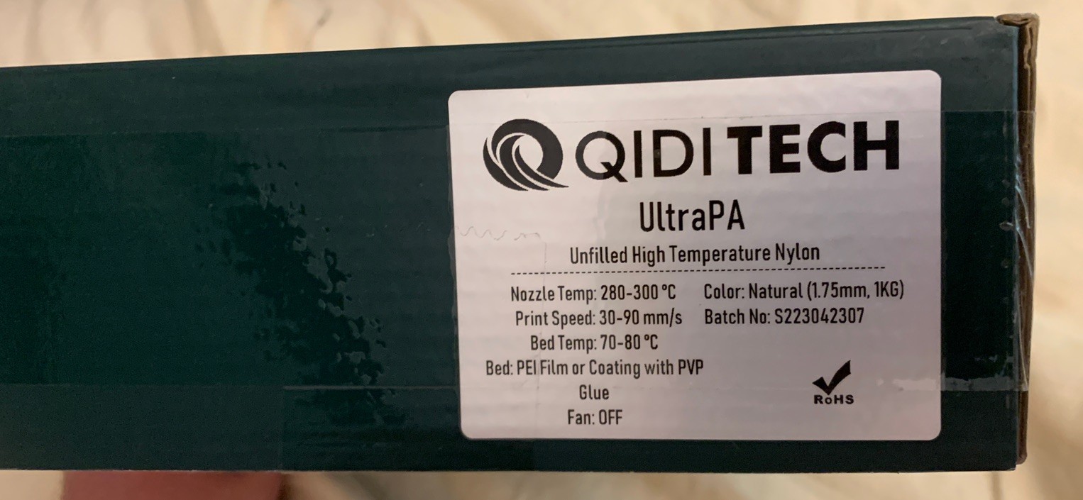 QIDI Tech Ultra PA Unfilled high temp Nylon 1.75mm Natural color