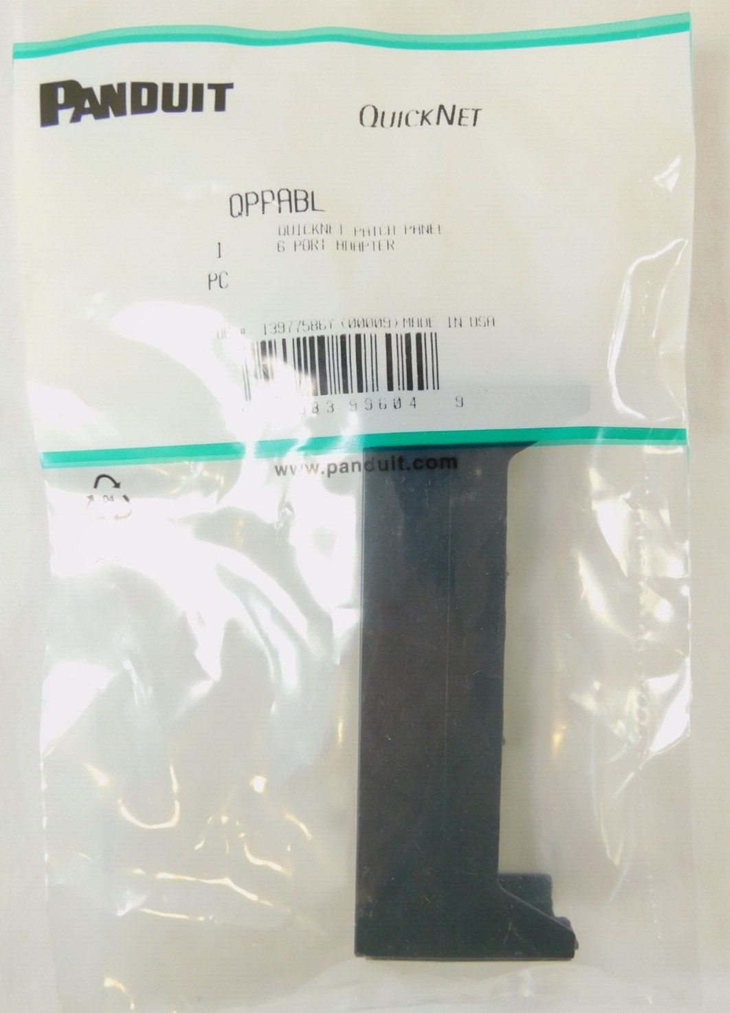 Panduit QPPABL QuickNet Patch Panel Adapter 6 Port Black