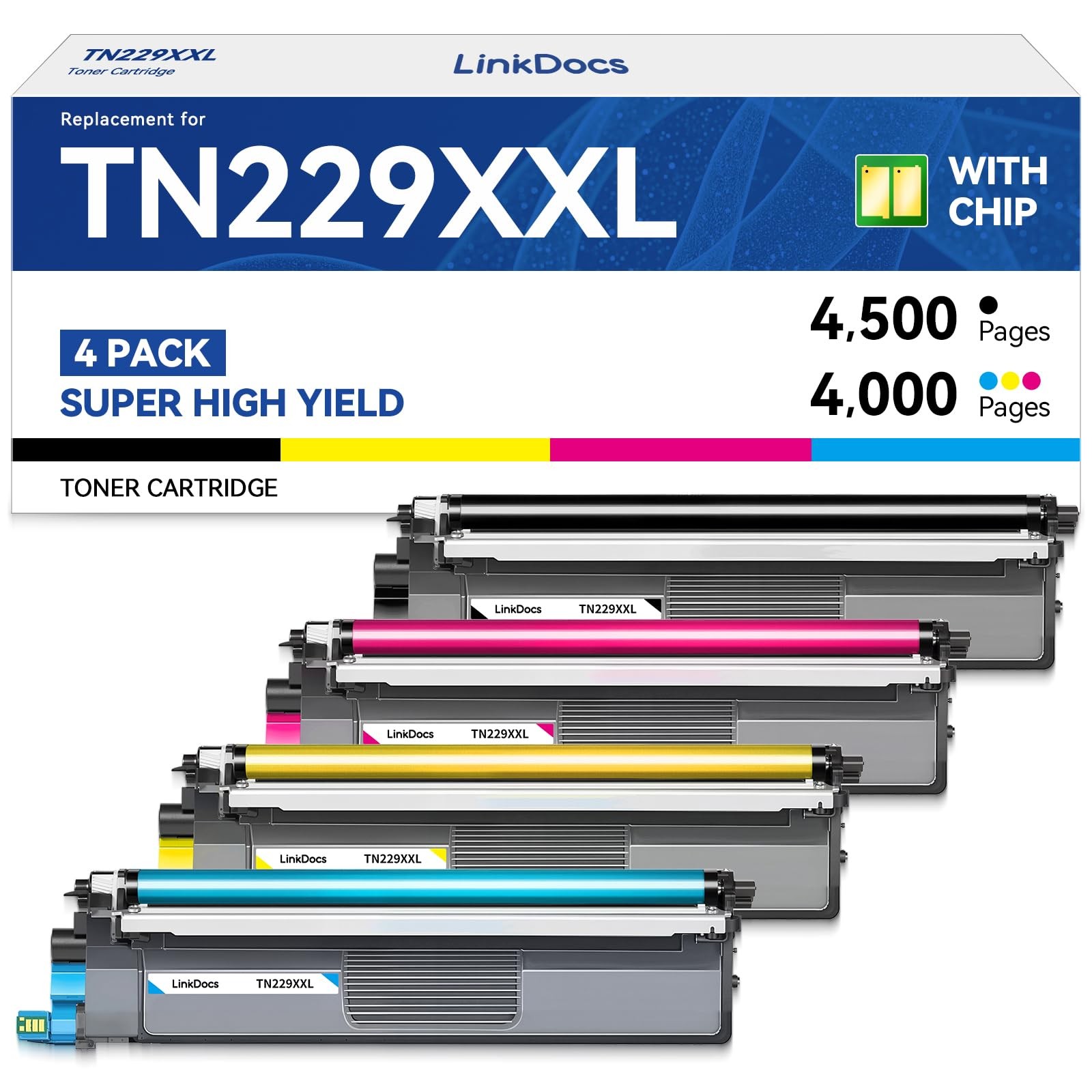LinkDocs TN229XXL Super High Yield Compatible Toner Cartridge Replacement for Br