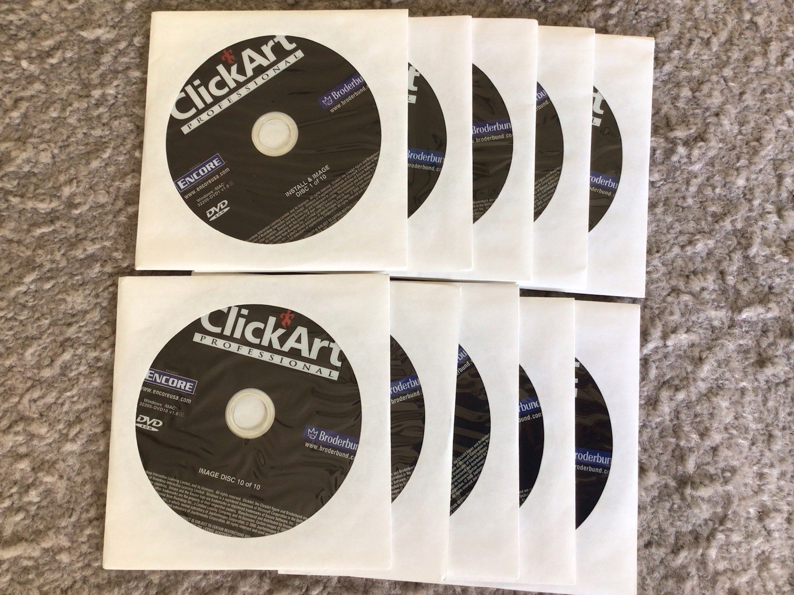 Click Art Professional Graphics Broderbund Software Rare 10 DVD Disc Version