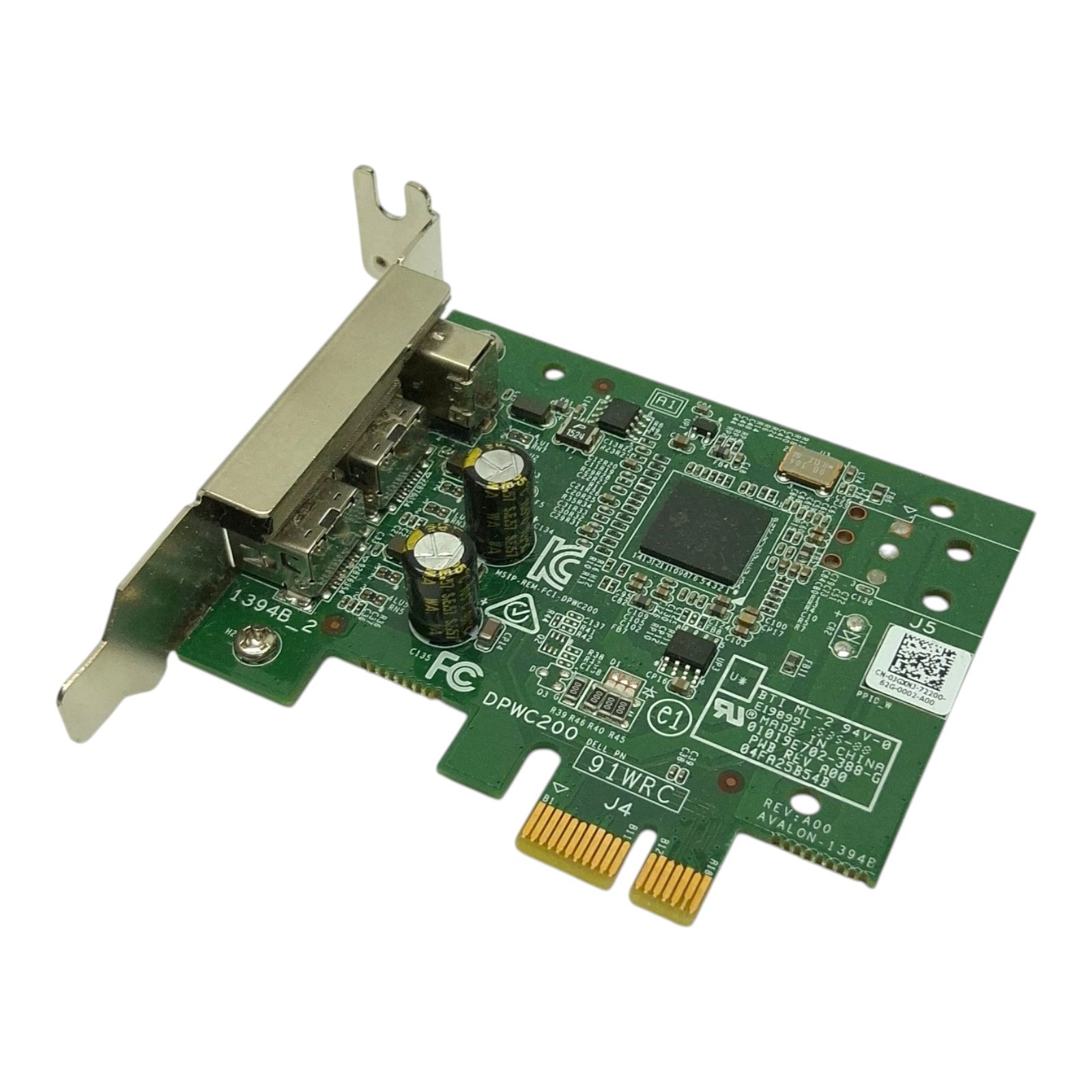 Dell DPWC200 Network Card FireWire 800 FireWire 400 Low Profile 91WRC