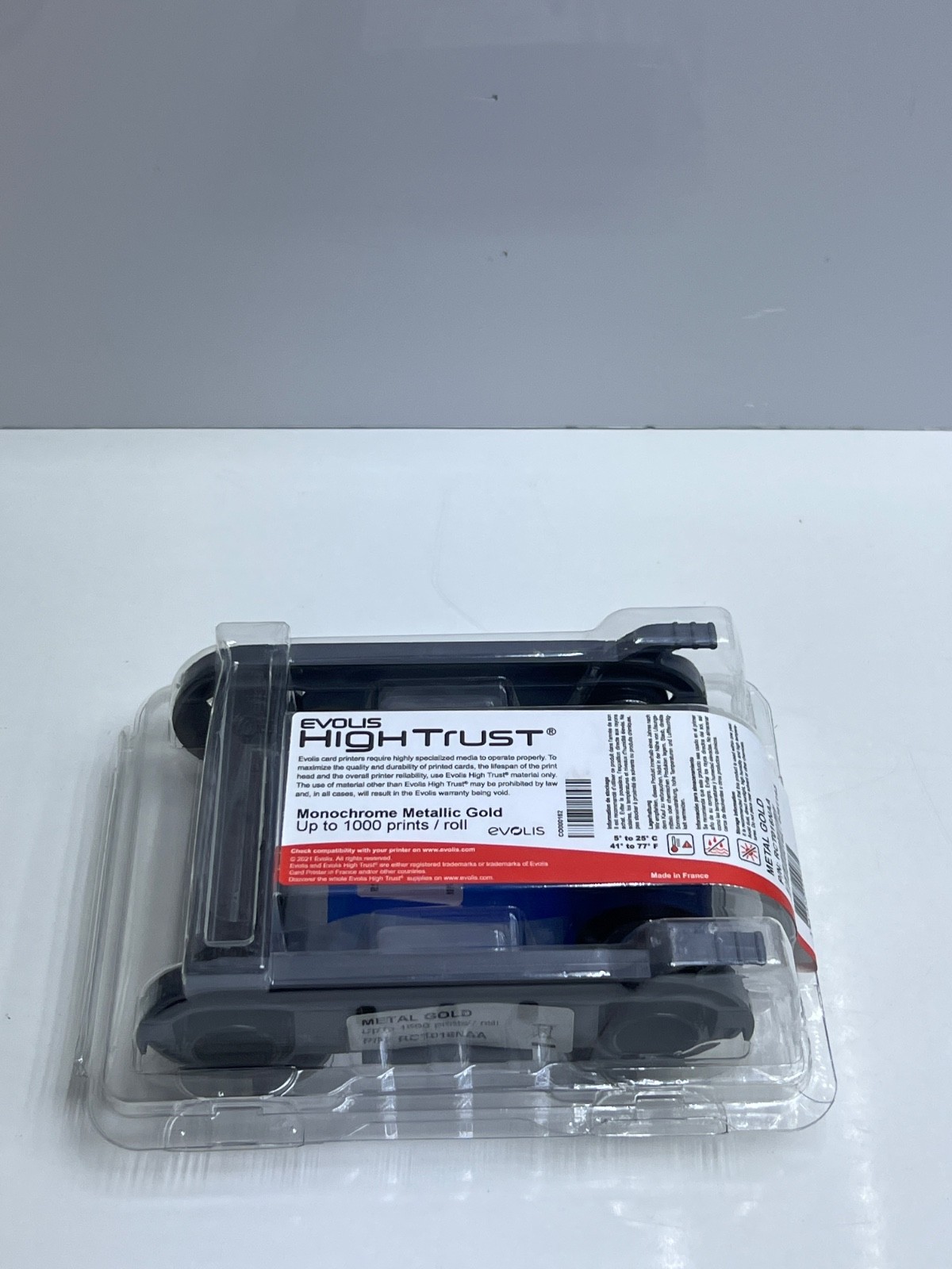 Evolis RCT016NAA HighTrust Monochrome Metallic Gold Ribbon