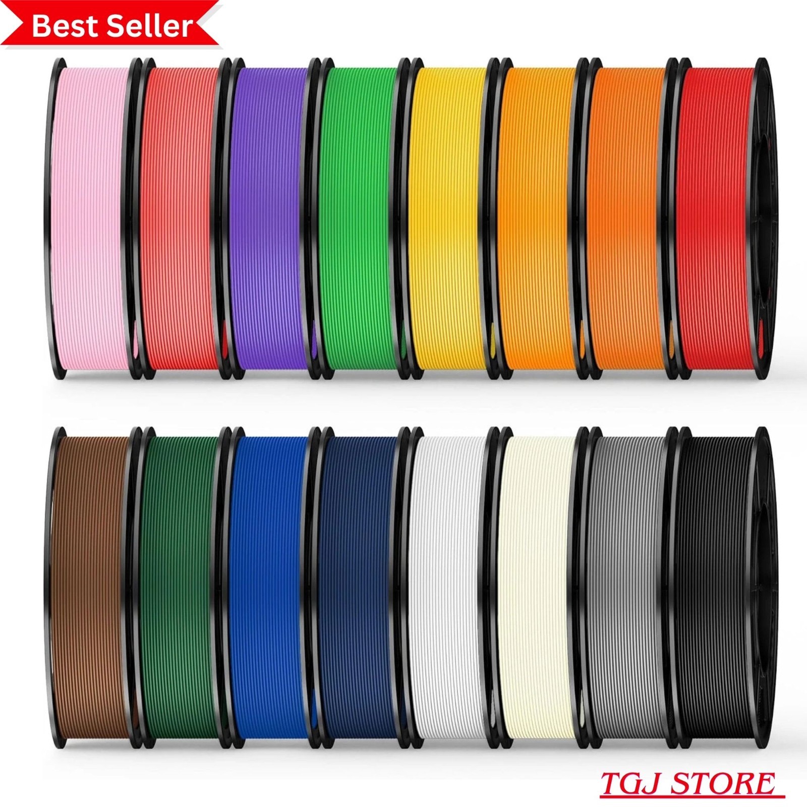 16 Color Pack Elite PLA+ Filament Bundle, Multicolor PLA+ 3D Printer Filament 1.