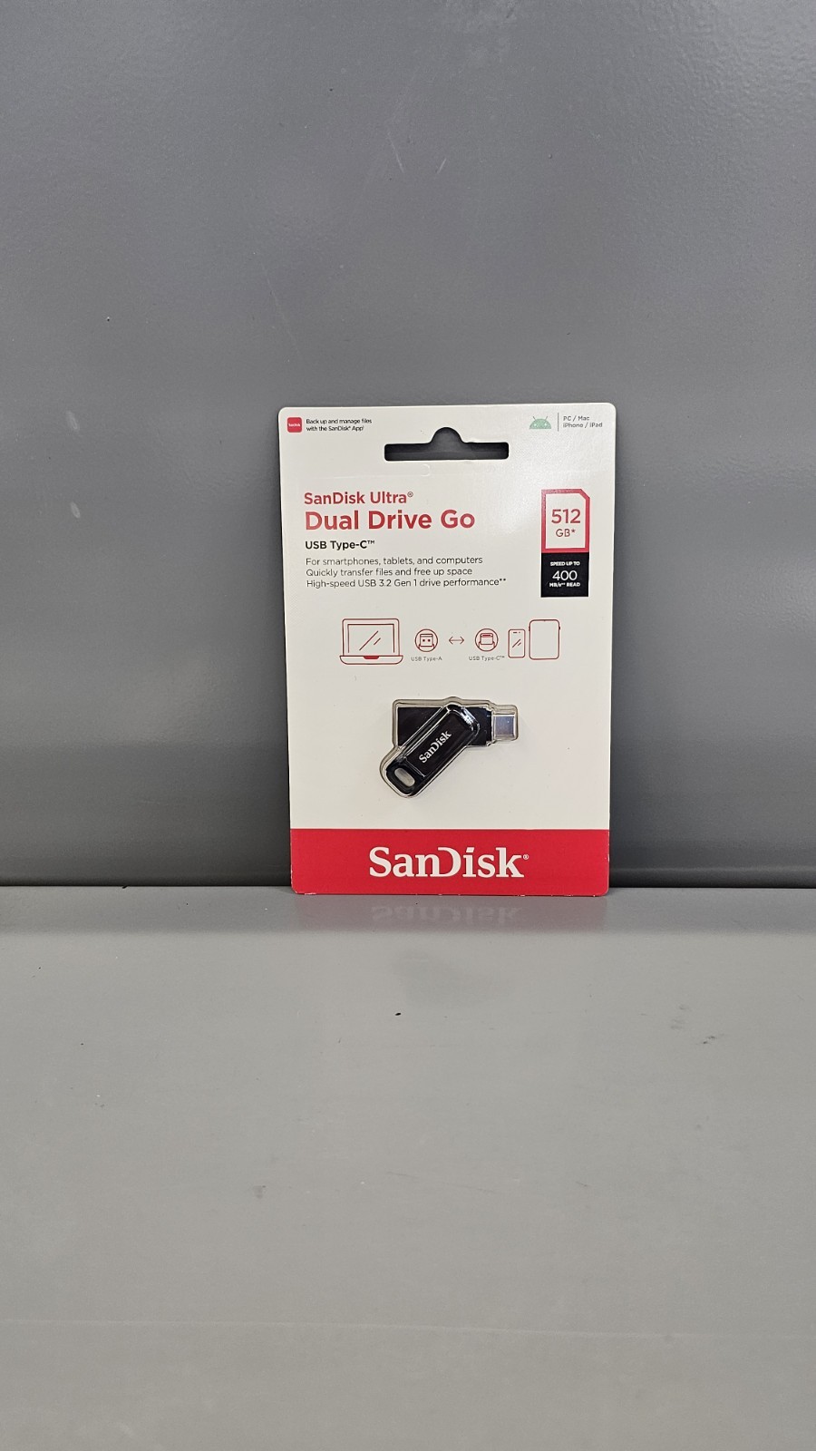 New SanDisk Ultra Dual Drive Go SDDDC3-512G-A46 USB Type-C