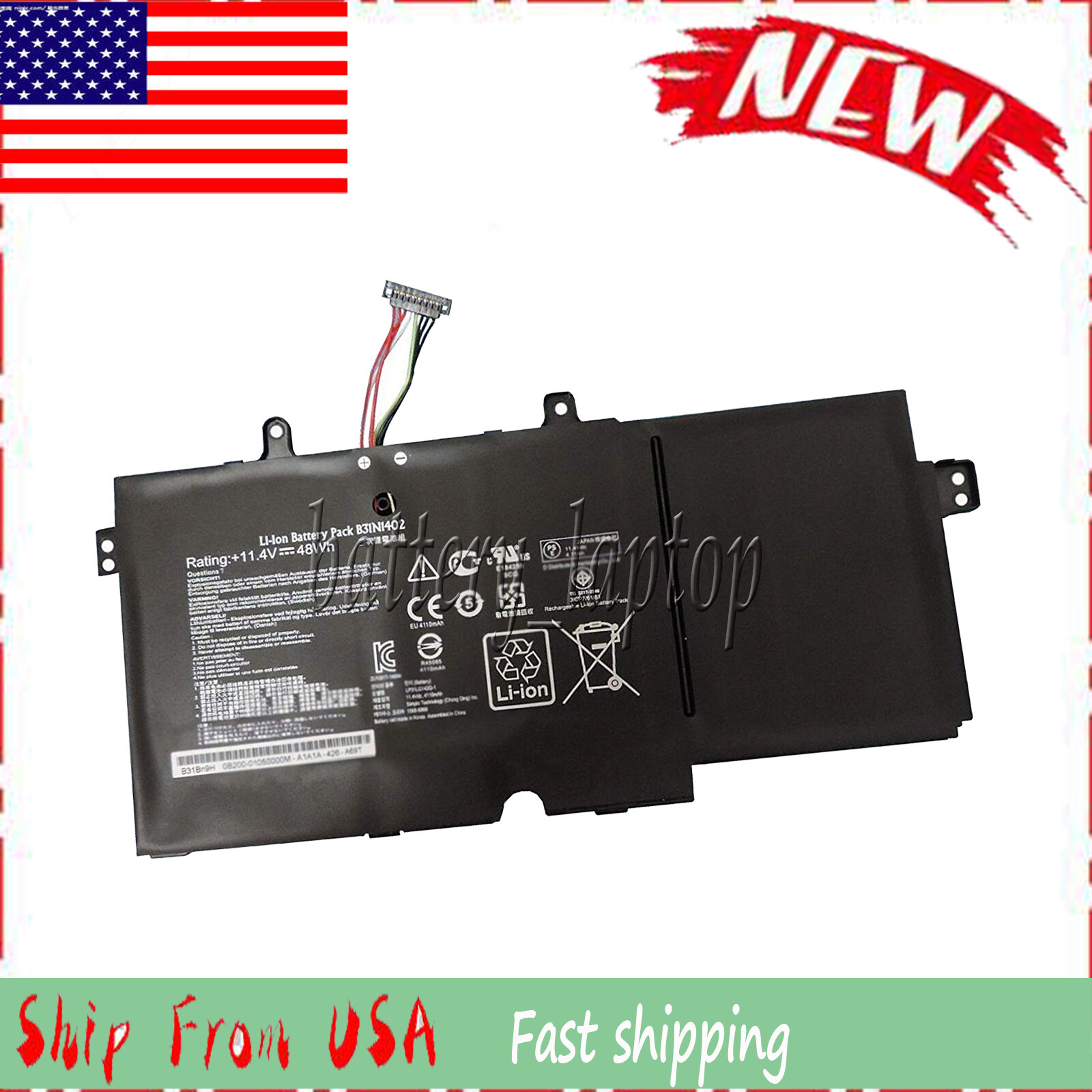 B31N1402 Replacement Battery For ASUS Q551 Q551LN N591LB Q551L Q552UB Series US