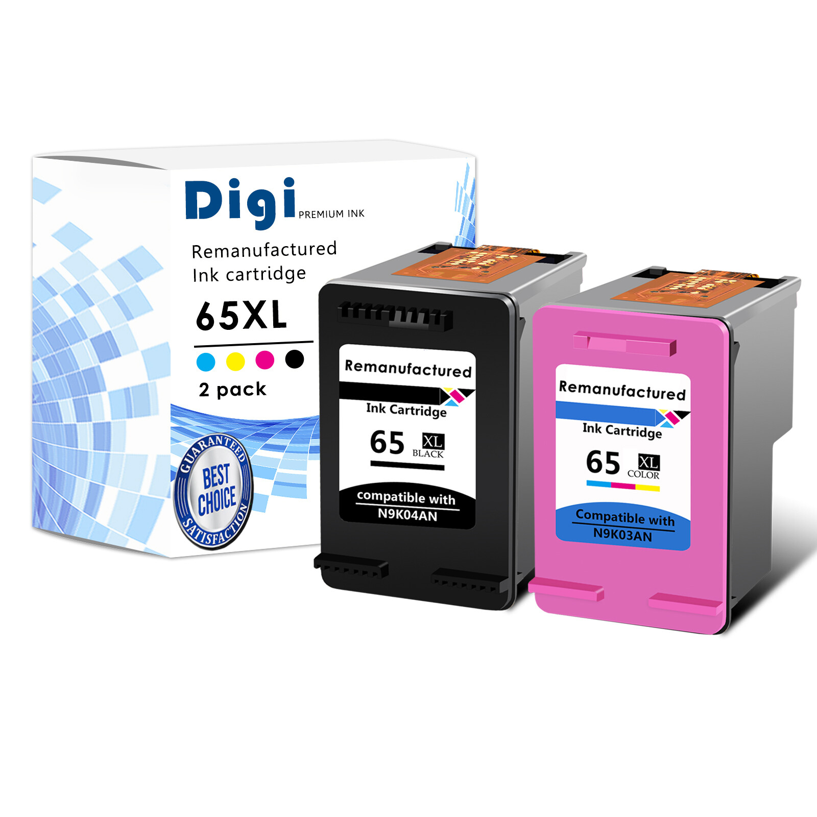2PK 65XL Black Color Generic Ink Cartridge FOR HP Deskjet 2622 3730 3752 3755