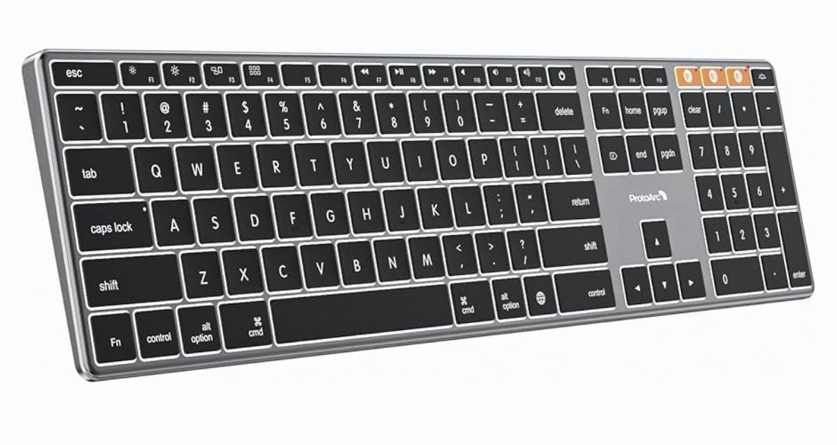 ProtoArc K110-A Backlit Aluminum Bluetooth Keyboard for Mac-Stressed Box