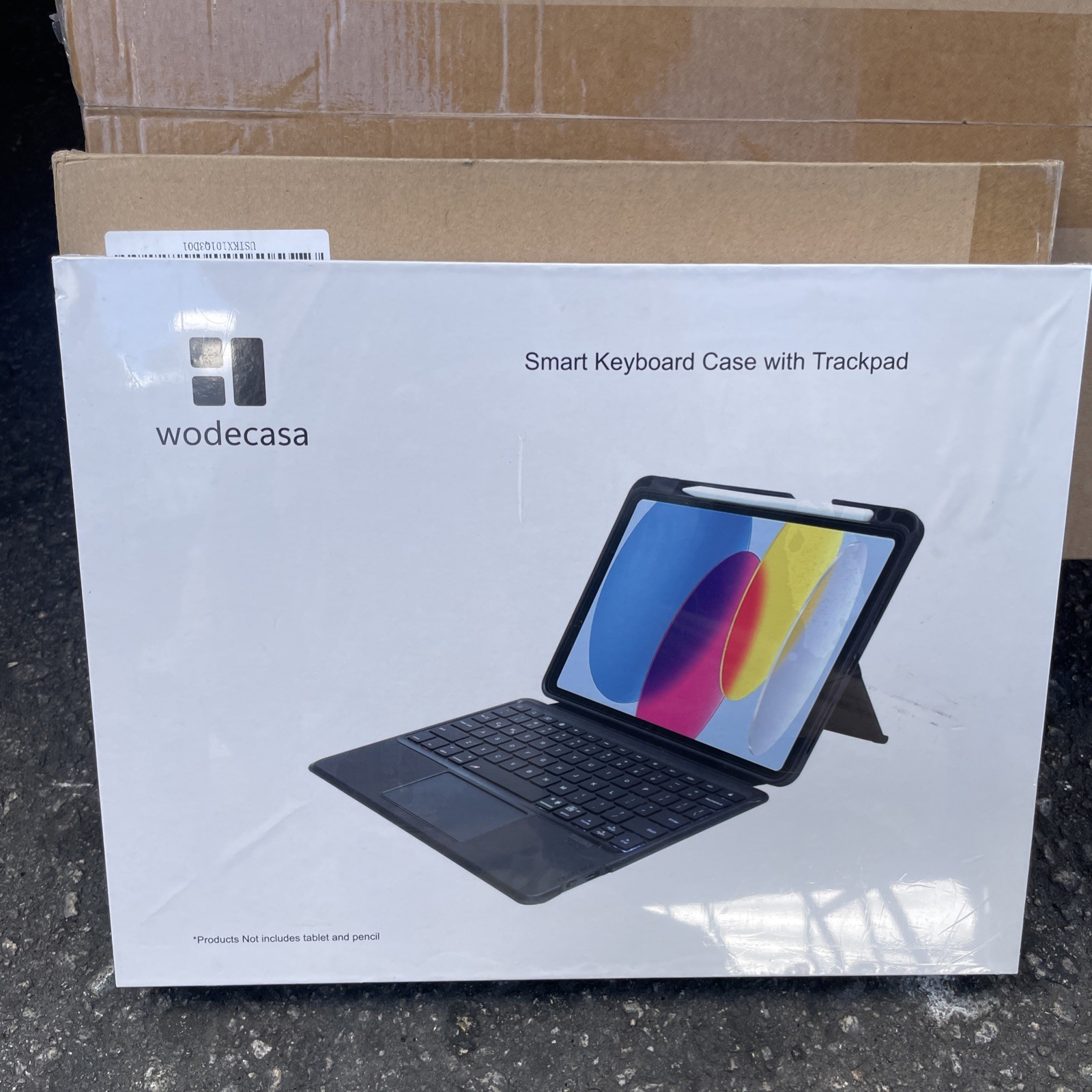 Wodecasa Smart Keyboard Case with Trackpad for iPad 12.9-13 Black