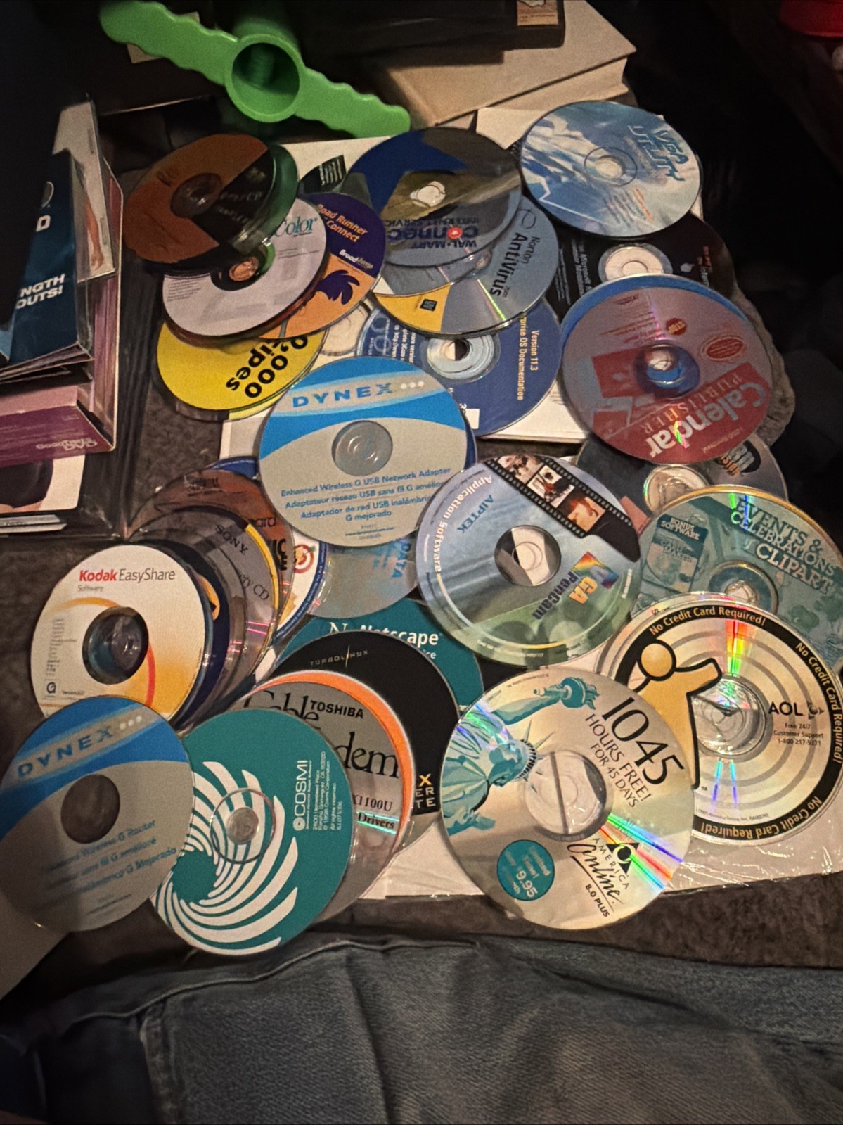 Huge 58 Disc Vintage Computer Software CD Lot Drivers 90s Retro As-Is Carry Case
