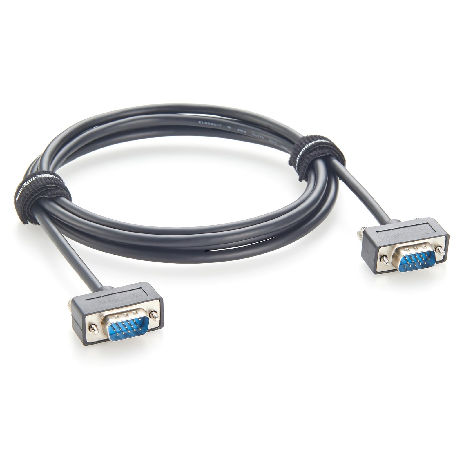 Ultra Slim VGA SVGA Monitor Cable Low Profile HD15 Male Screw Panel Mount 2M