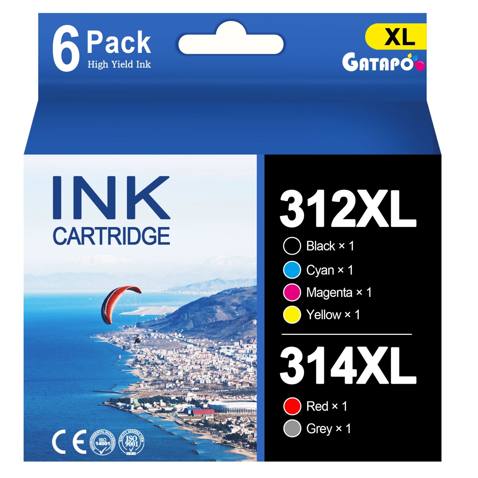 312XL 314XL Ink Cartridges Compatible for Epson XP-15000 XP-8600, 6 Pack