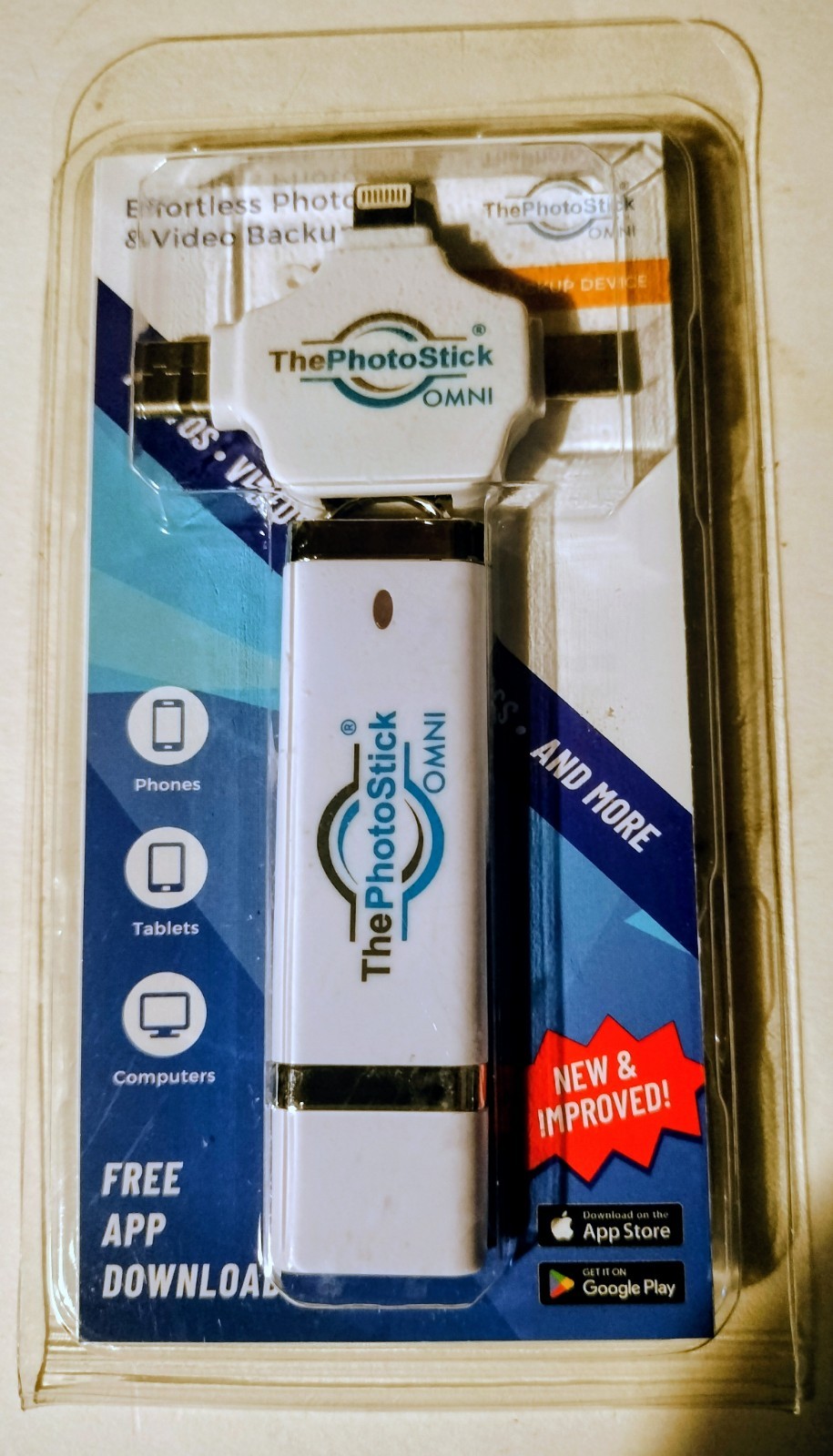 The PhotoStick Omni 64GB For All Devices, PCs, Laptops, Cell Phones & Tablets
