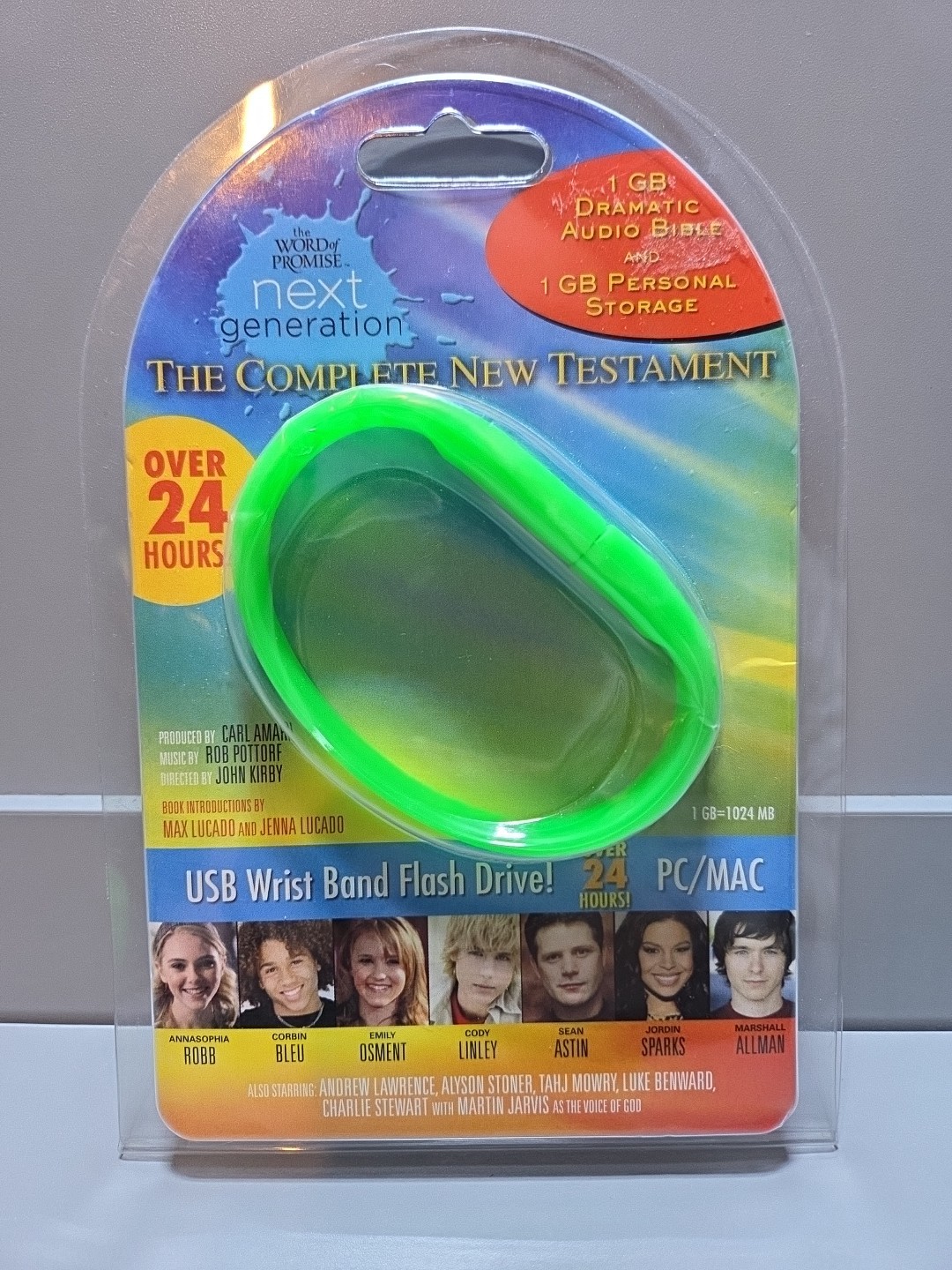 The Complete New Testament USB Wrist Band Flash Drive WWJD, Vintage Sealed NOS