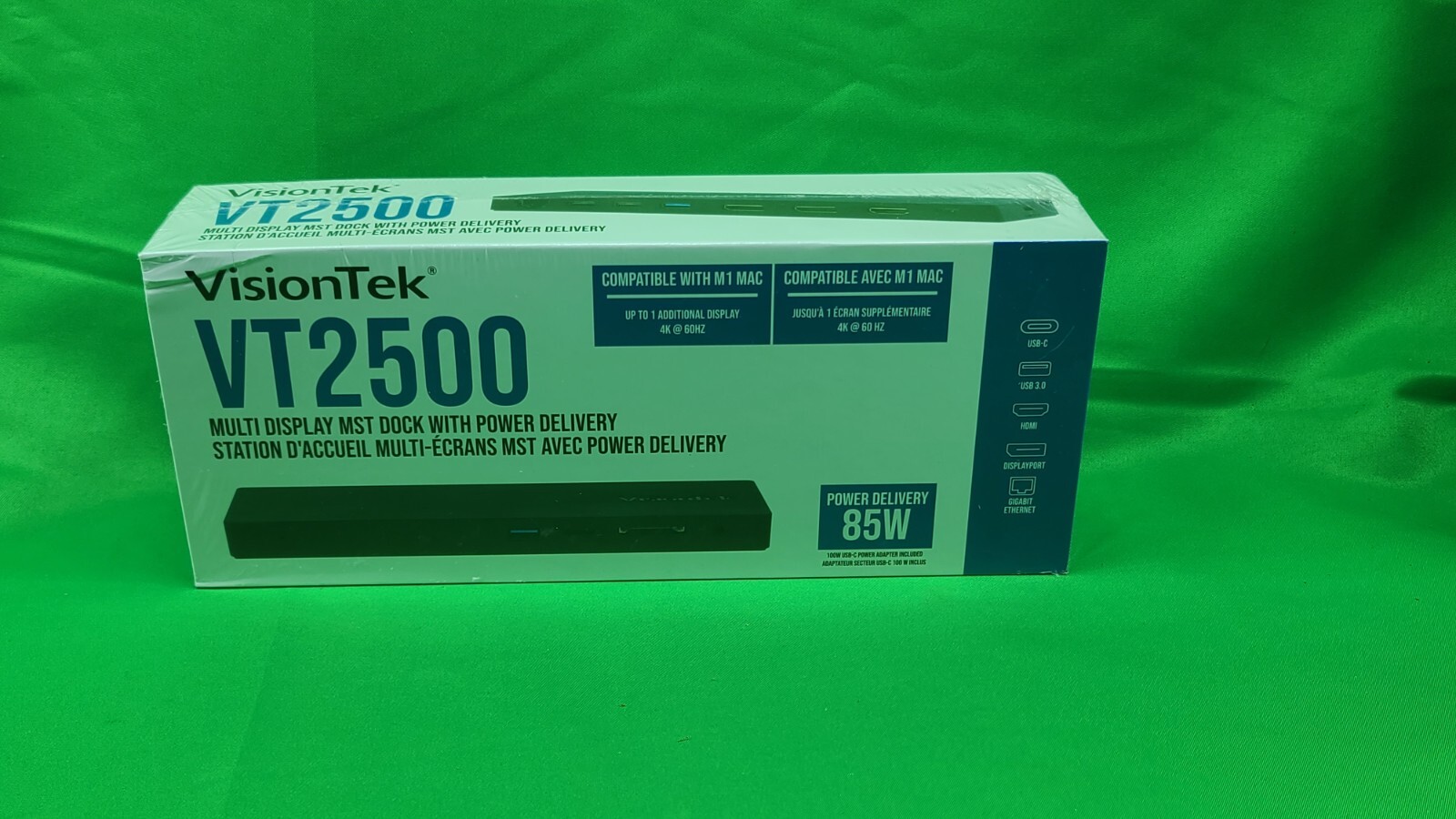 NEW SEALED VisionTek VT2500 Multi Display Docking Station 85 Watts Black