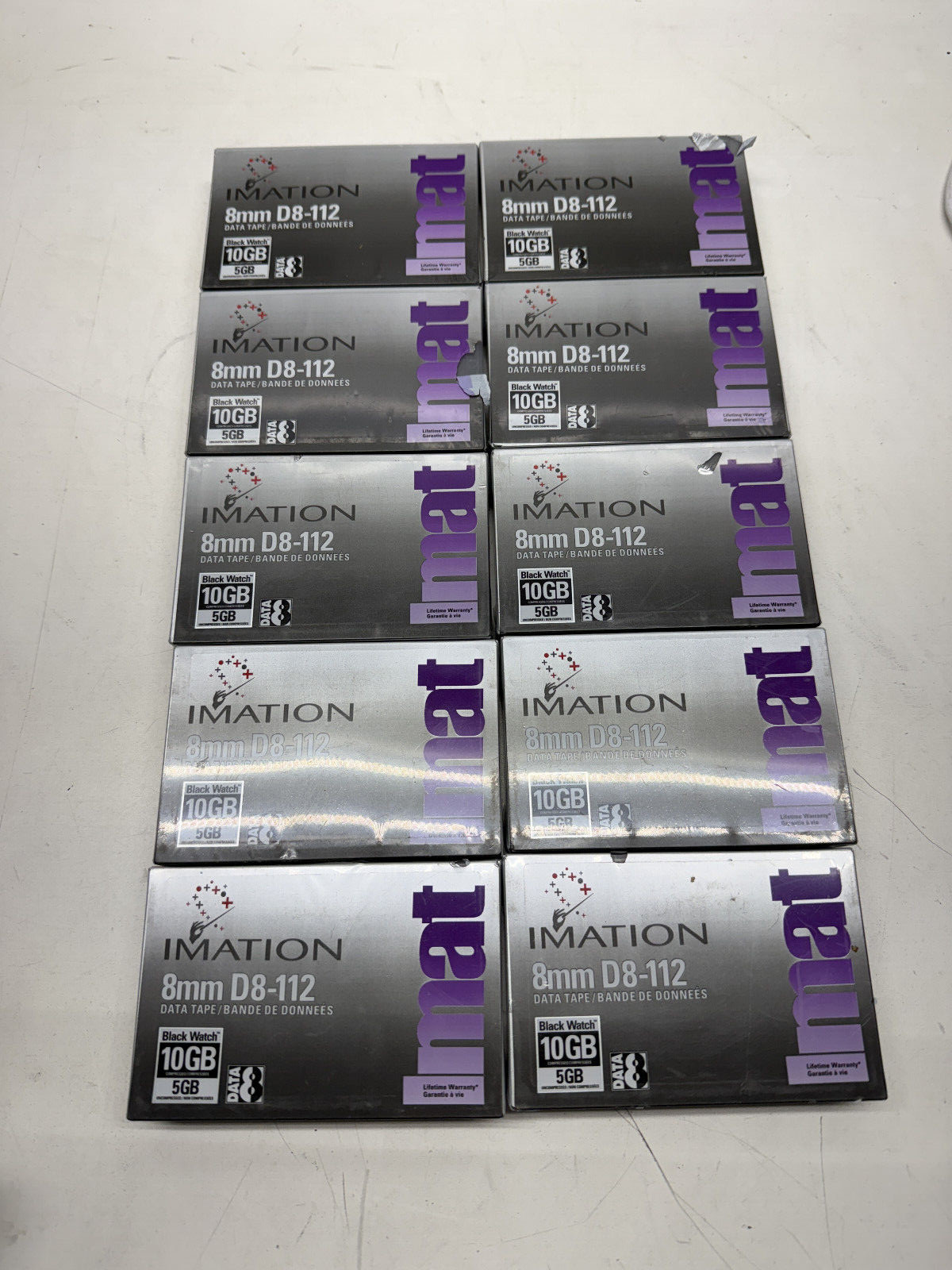 (Lot Of 10) IMATION 8mm D8-112 Data Tape Cartridges D8-112 Tape Camcorder