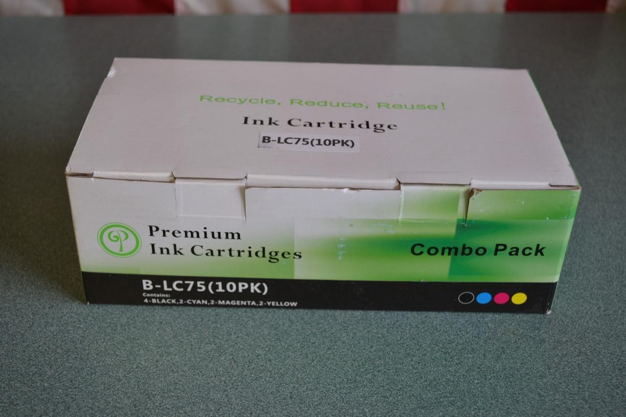 GREEN PROJECT PREMIUM INK CARTRIDGES Brother B-LC75 (10PK) New Color & Black
