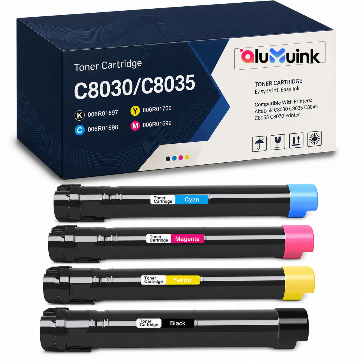 C8030 Toner Cartridge High Yield Compatible for C8030 C8035 C8045 C8055 M/B/C/Y