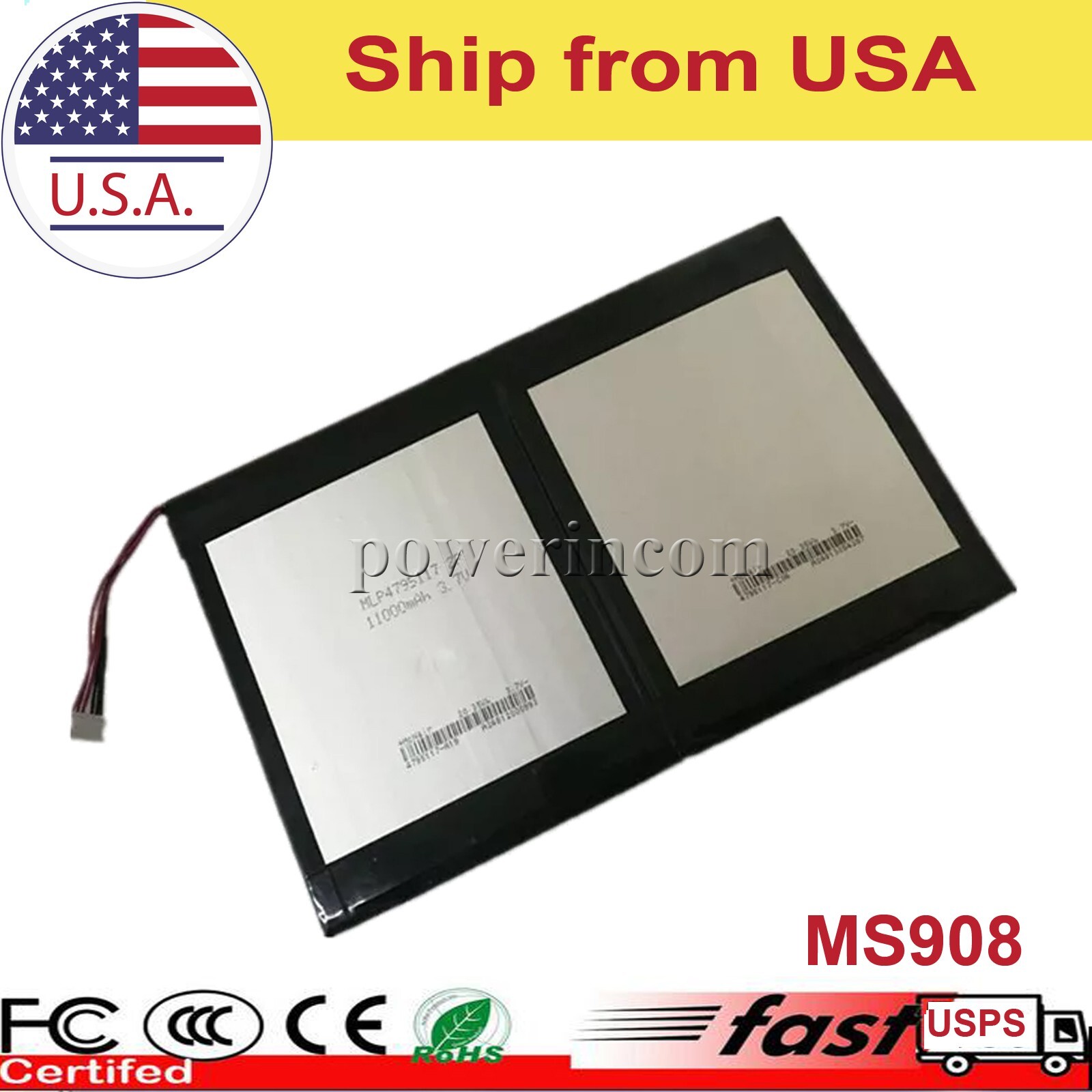 Battery 11000mAh for Autel MaxiSys MS908P, MaxiSys MS908P Pro， MLP4795117