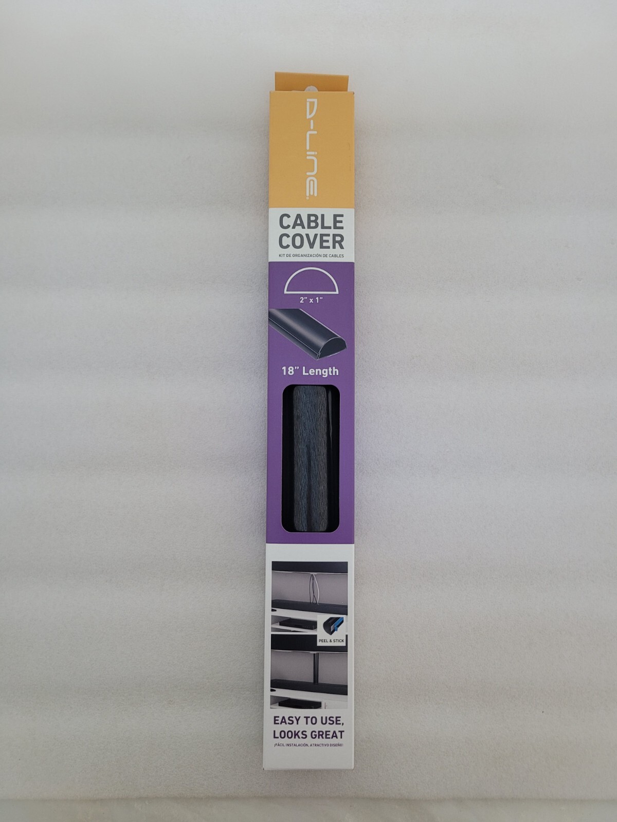 D-Line Cable Cover 2 Inch X 1 Inch X 18 Inch Long (Peel And Stick)