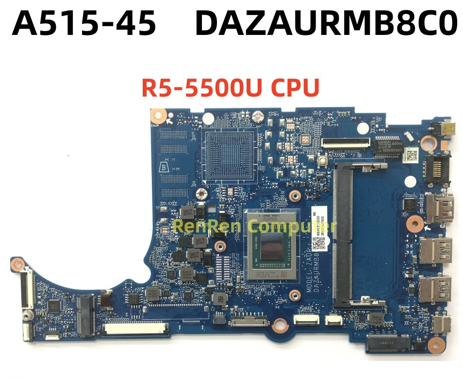 For Acer Aspier A515-45 R5 R5-5500 CPU Laptop Motherboard DDR4 DAZAURMB8C0