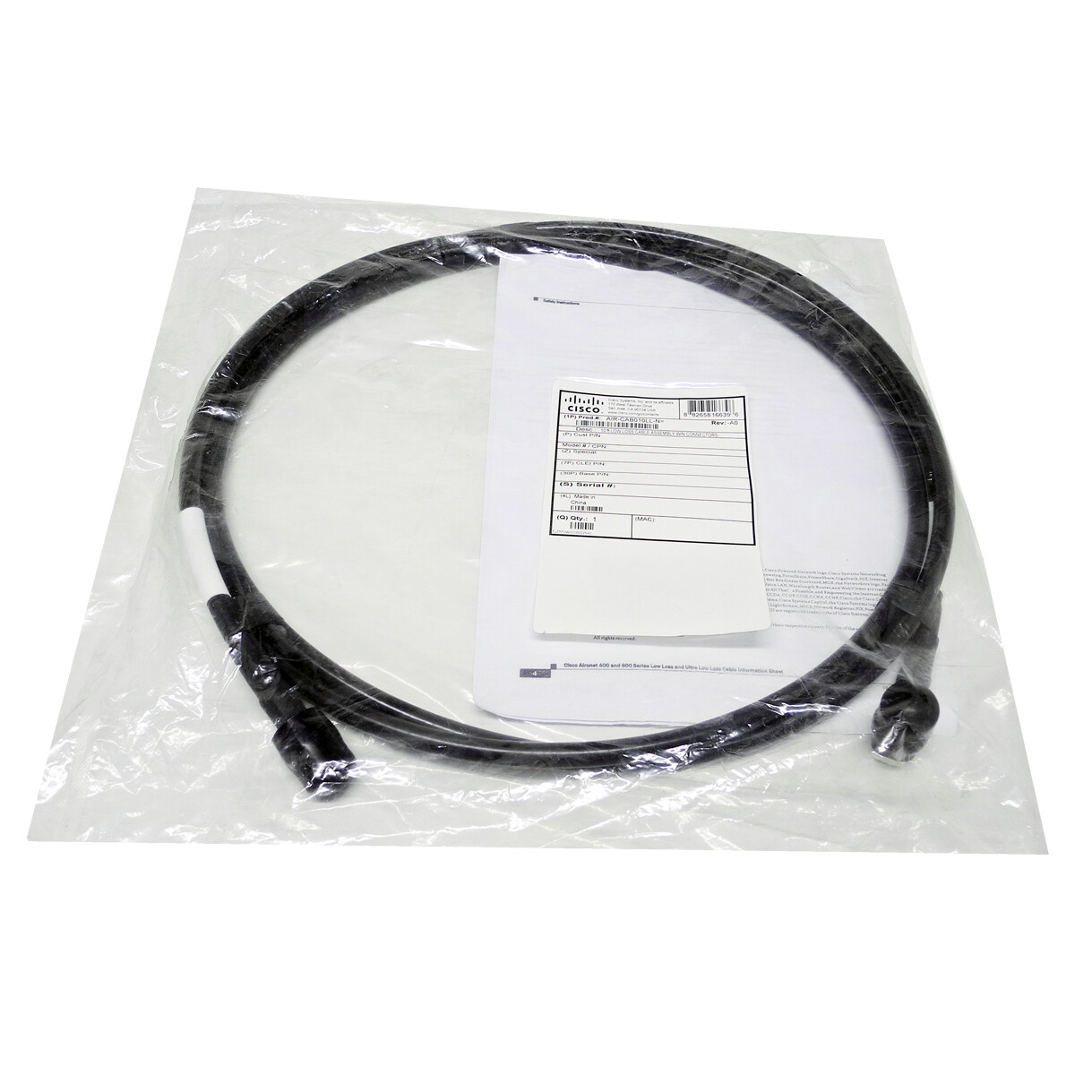 Cisco AIR-CAB010LL-N= 10Ft. Low-Loss Interconnect Antenna Cable New 37-0908-01
