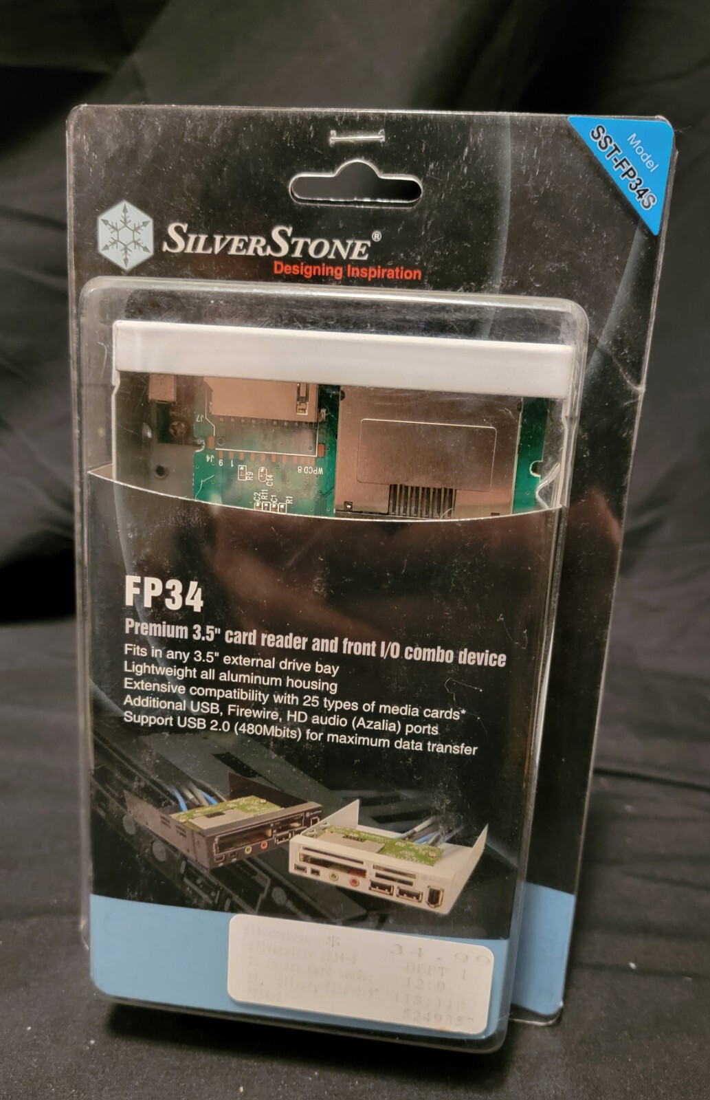 SilverStone SST-FP34S Premium 3.5" Card Reader and Front I/O Combo Device