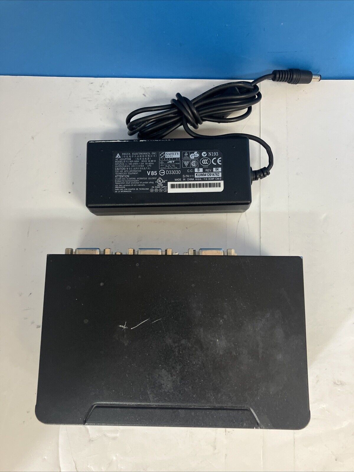 Startech C4E1E7ZG37F 2-Port Dual USB KVM Switch USB Hub With Power Adapter ~