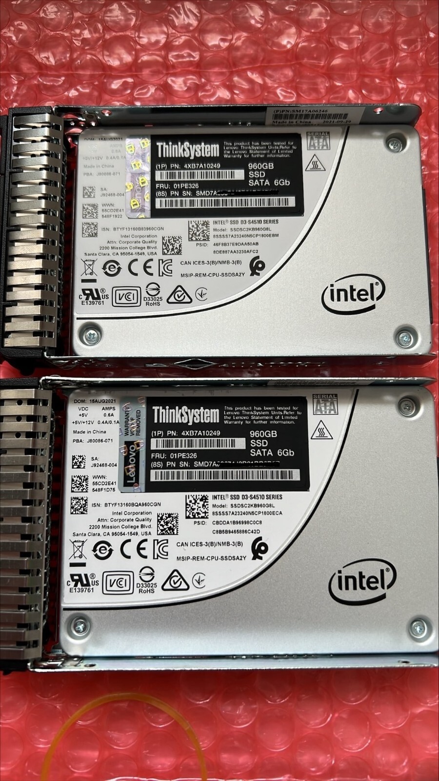 4XB7A10249 LENOVO - 01PE326 ThinkSystem 2.5' 960GB Read Intensive SATA 6Gb SSD