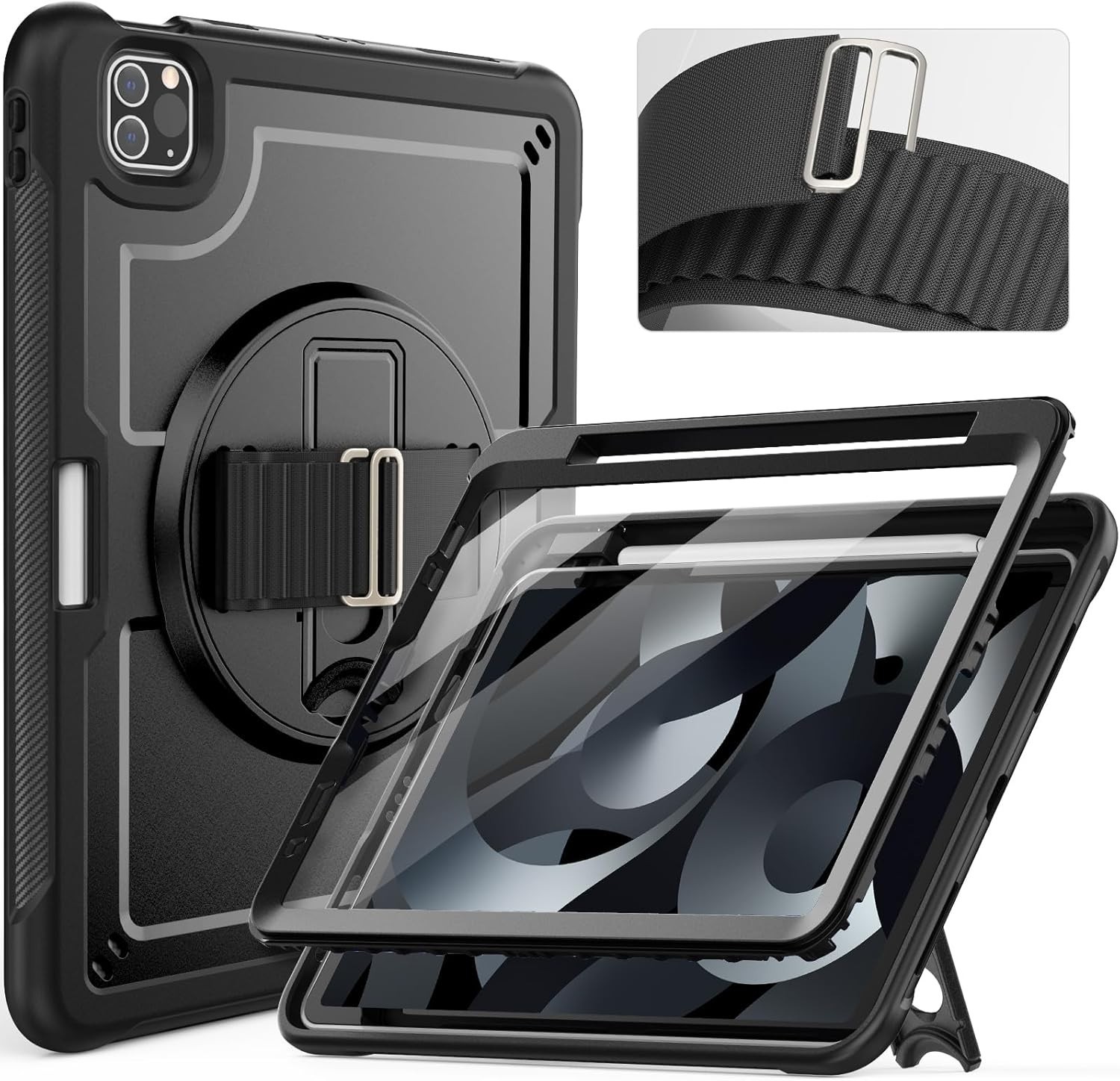 HXCASEAC Case for iPad Air 5th Generation & 4th Generation 10.9 inch Black