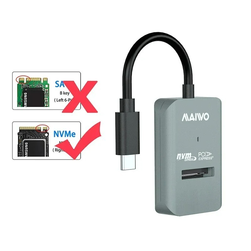 MAIWO M.2 NVMe SSD Enclosure USB C 10Gbps PCIe SSD Case 2230 2242 2260 2280