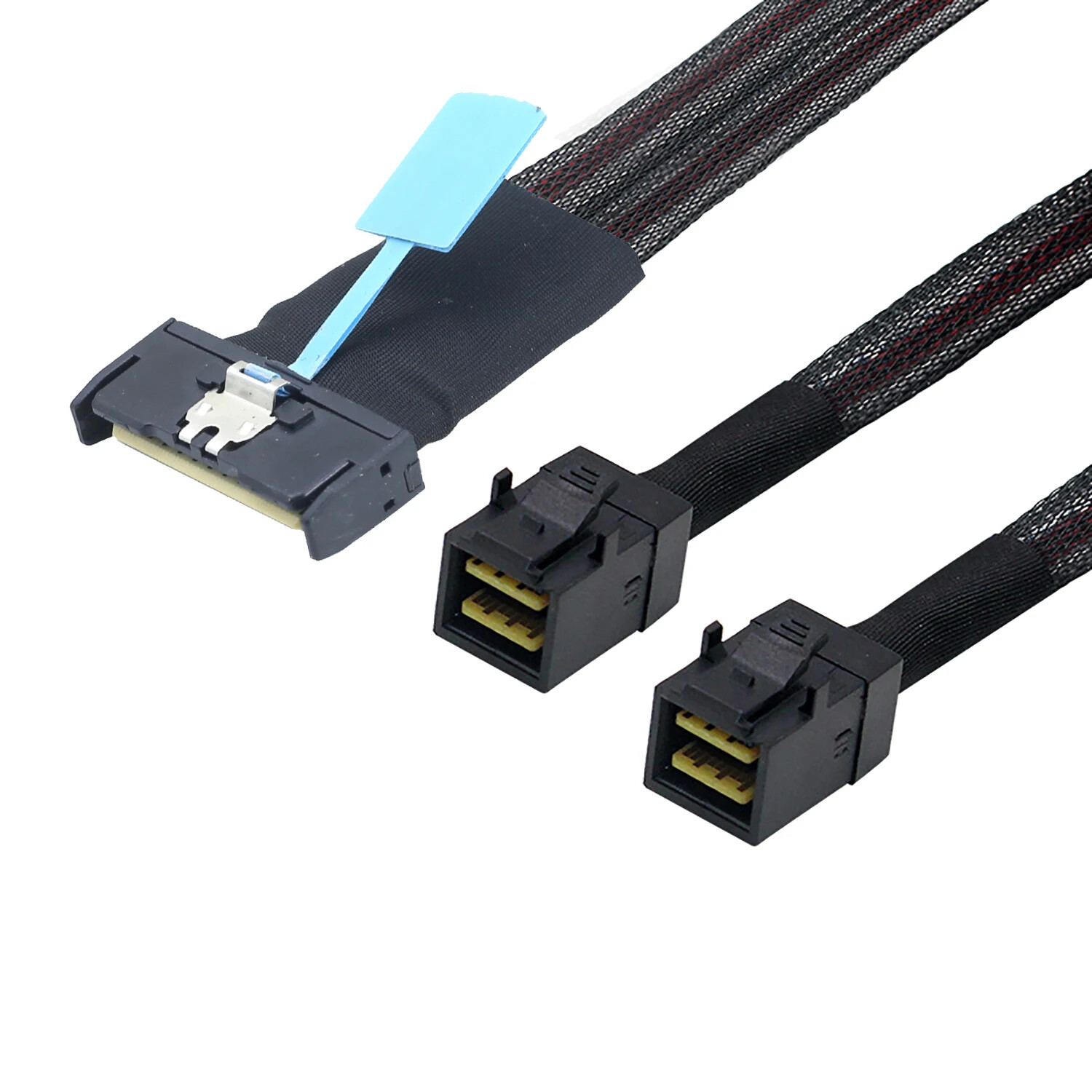 PCI-E 5.0 MCIO 8X 74P to 2X 36P Mini SAS HD SFF-8643 Server Adapter Cable