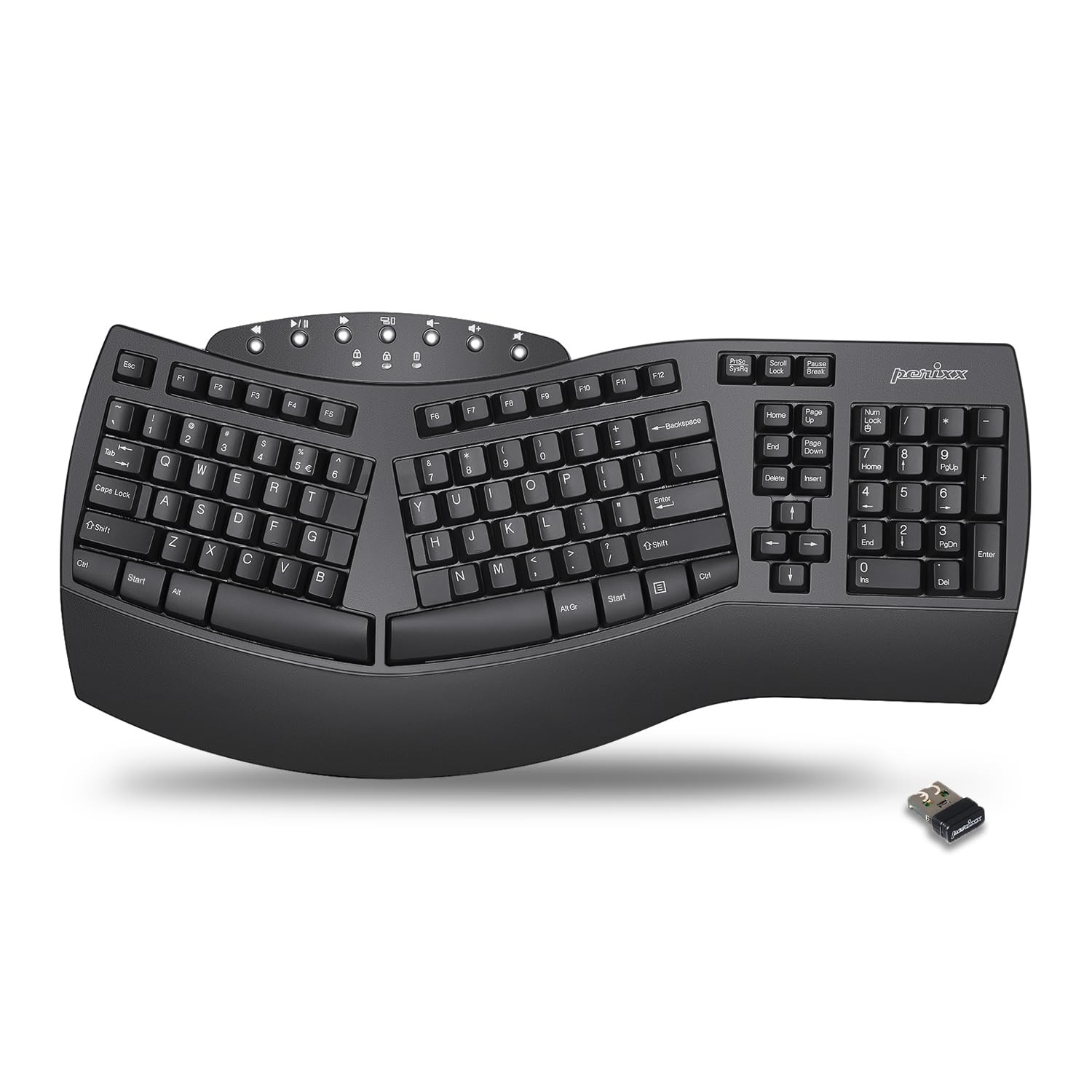 Perixx Periboard-612 Wireless Ergonomic Split Keyboard with Dual Mode 2.4G