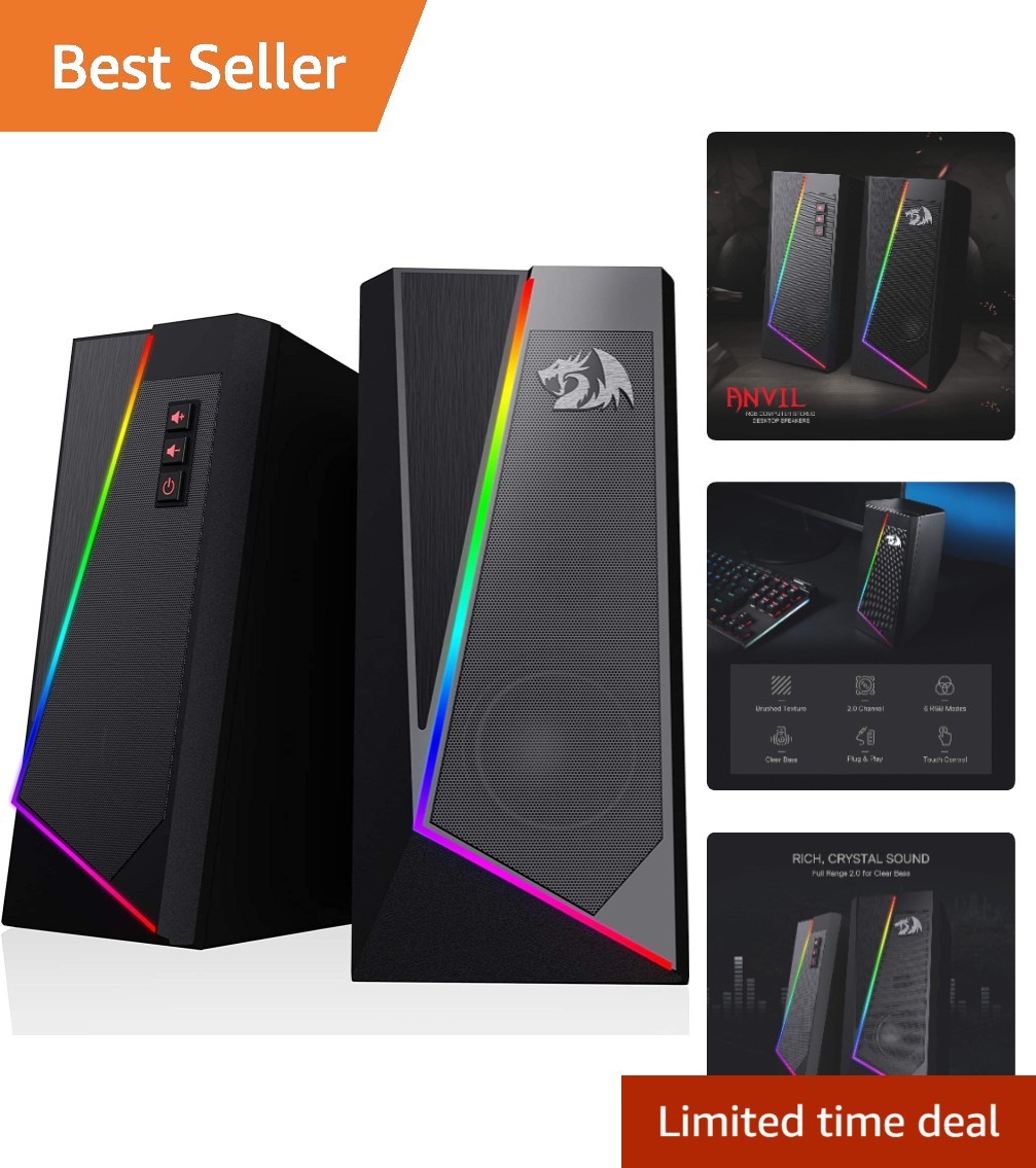 Stylish GS520 RGB 2.0 Speakers - Touch Control & Superior Audiovisual Experience