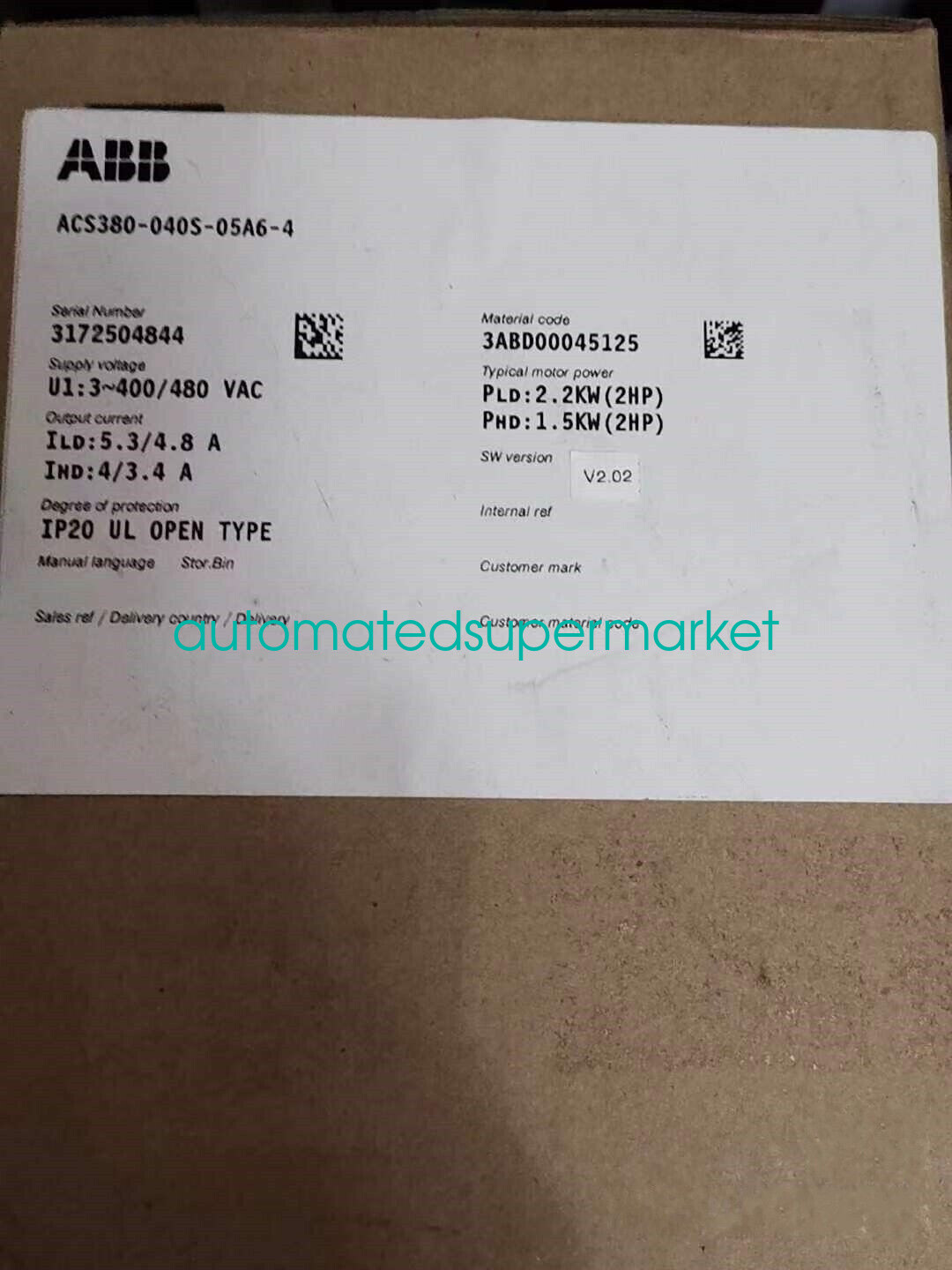 1PC NEW ACS380-040S-05A6-4 Frequency converter Shipping by DHL/FedEX