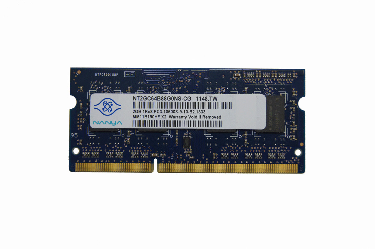 Nanya 2GB Memory Ram PC3 1RX8 10600S-9-10-B2 NT2GC64B88G0NS-CG Used DDR3