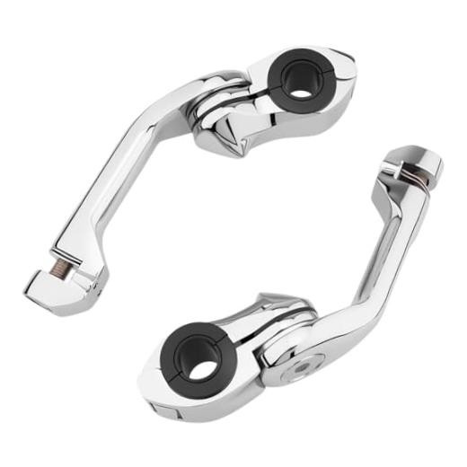 Highway Pegs P-Clamp Mount Kit Motorcycle Foot Pegs Fit for 1" & Long - Chrome