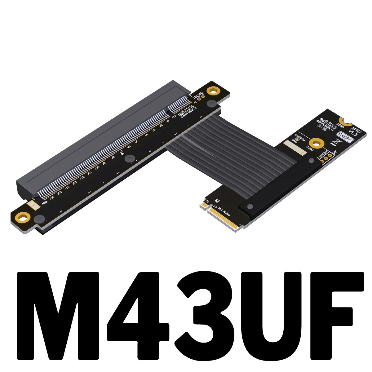 PCIe X16 Extension Patch Cord Graphics Card NVMe SSD Interface PCIe 4.0x4 ADT