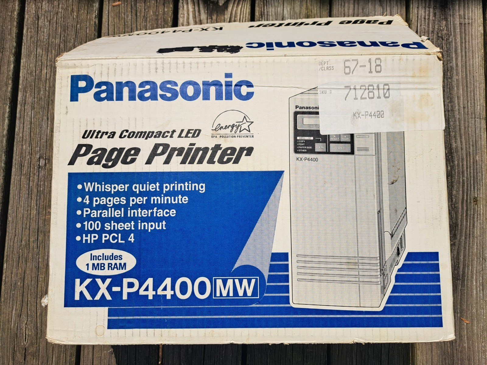 VINTAGE Panasonic KX-P4400 MW Ultra Compact LED Page Printer Never Used Power On